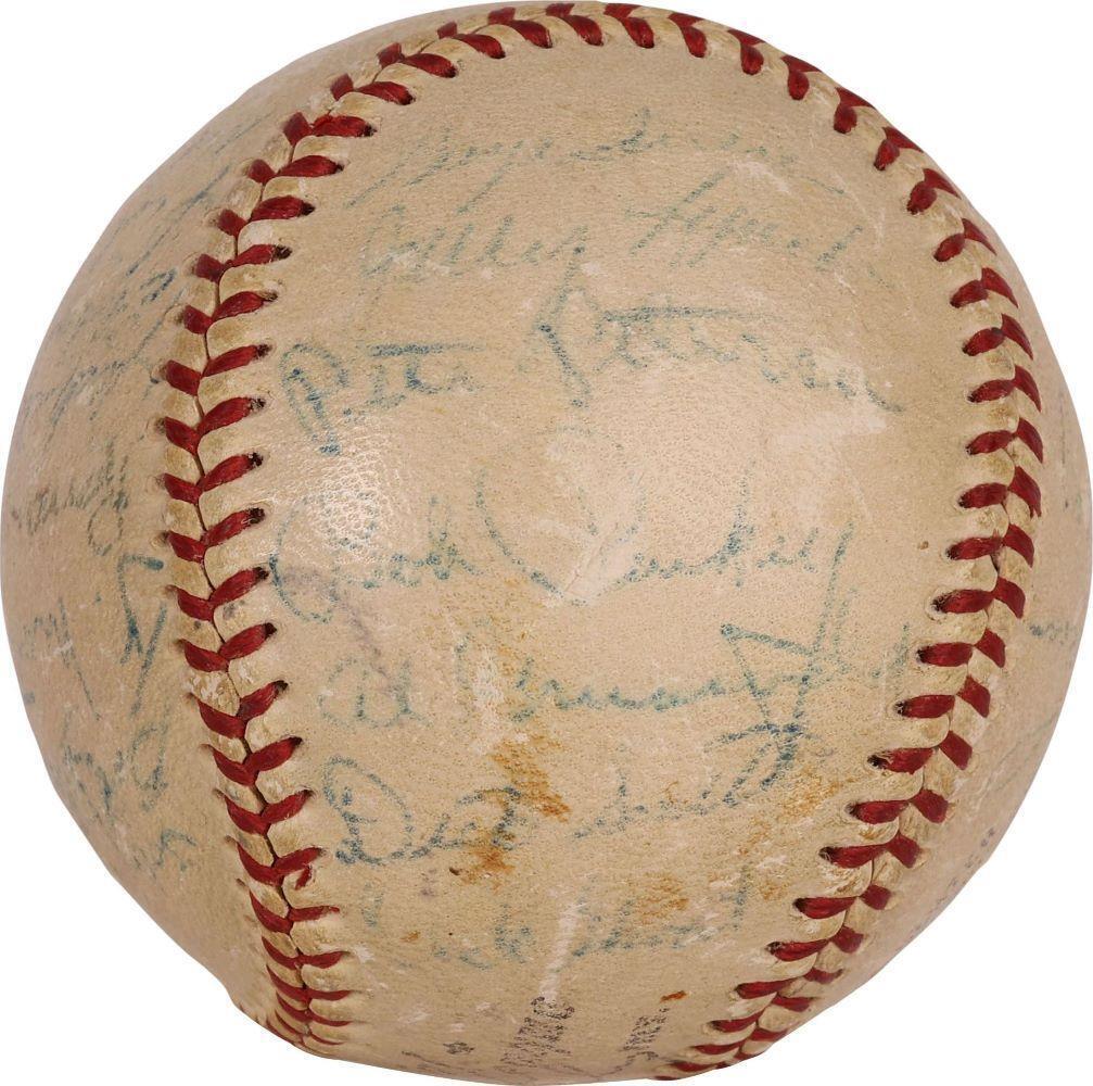 Robert Clemente Rookie Signed 1955 Pirates NL Baseball + 27 Others JSA LOA - Image 4