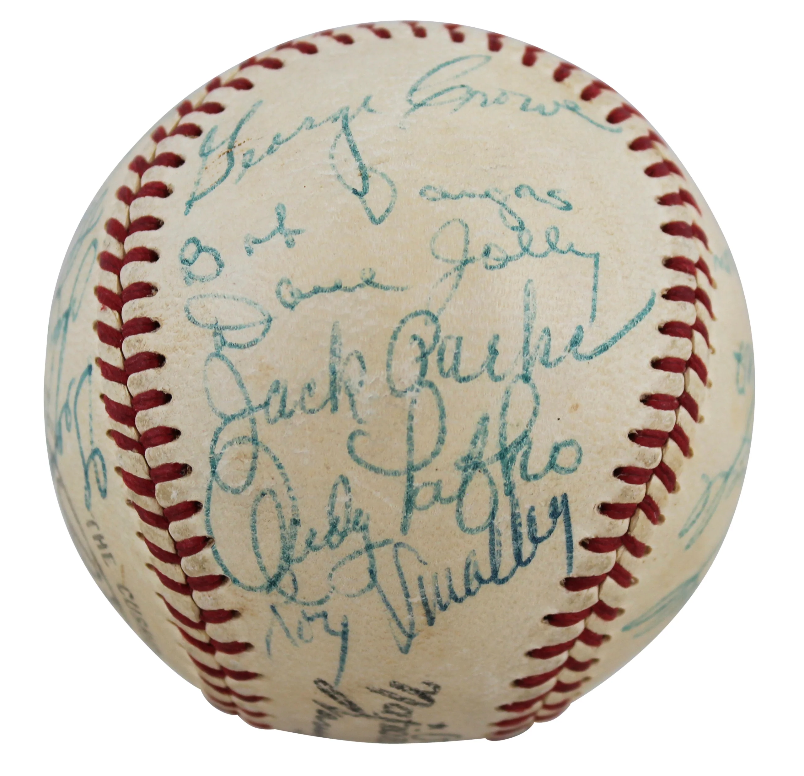 1957 Braves (24) Aaron, Mathews +22 Signed Giles Onl Baseball JSA #BB74845 - Image 5