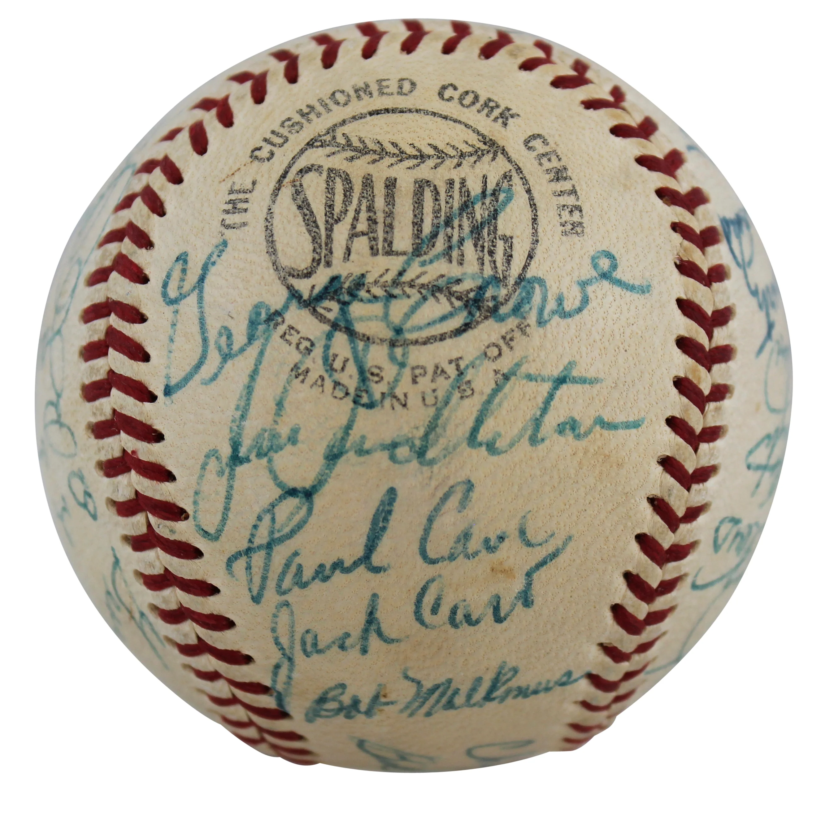 1957 Braves (24) Aaron, Mathews +22 Signed Giles Onl Baseball JSA #BB74845 - Image 6