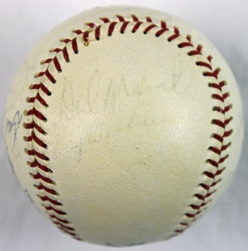 1968 Cardinals Team (18) Signed Onl Baseball Musial Schoendienst PSA/DNA #Q03120 - Image 3