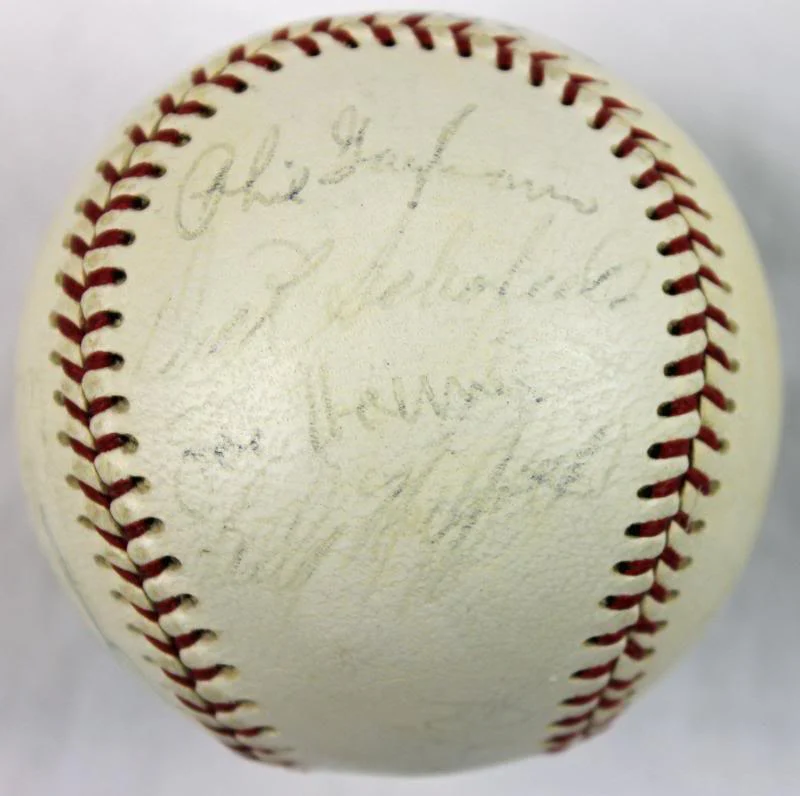 1968 Cardinals Team (18) Signed Onl Baseball Musial Schoendienst PSA/DNA #Q03120 - Image 4