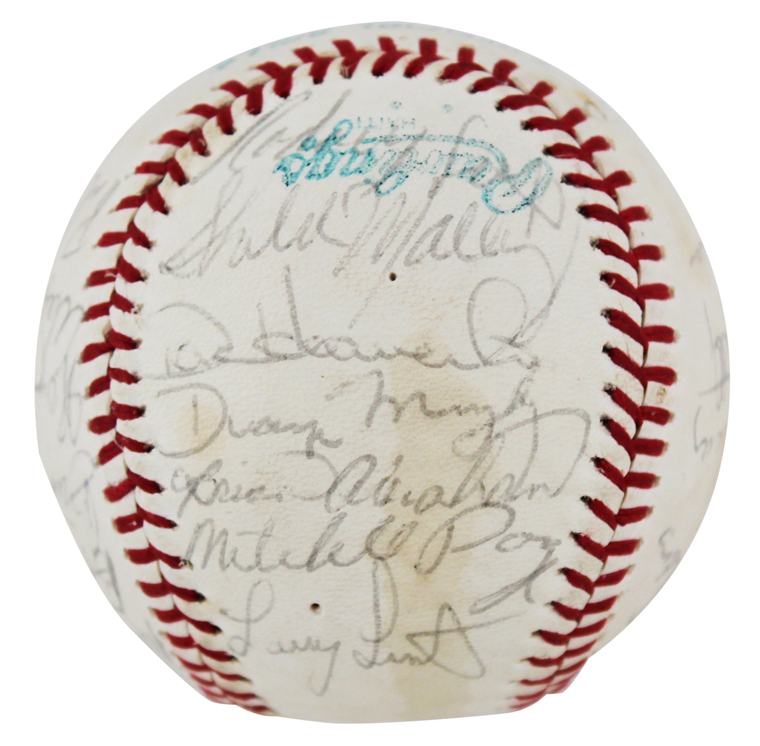 1977 Athletics (24) McCatty, Langford, Page Signed Oal Baseball BAS #AC33306 - Image 5