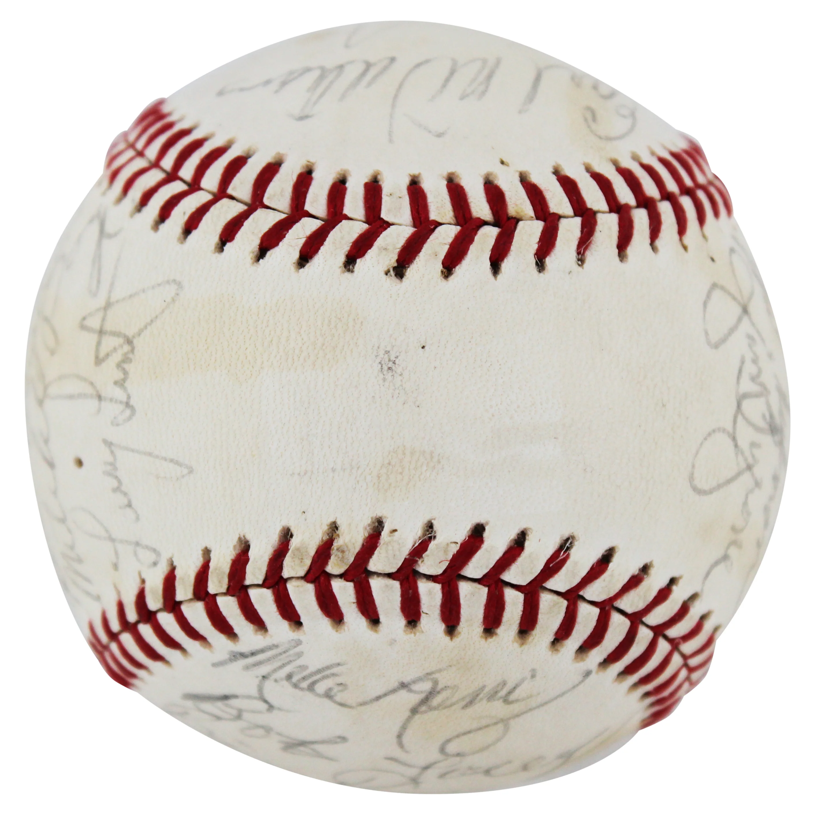 1977 Athletics (24) McCatty, Langford, Page Signed Oal Baseball BAS #AC33306 - Image 6