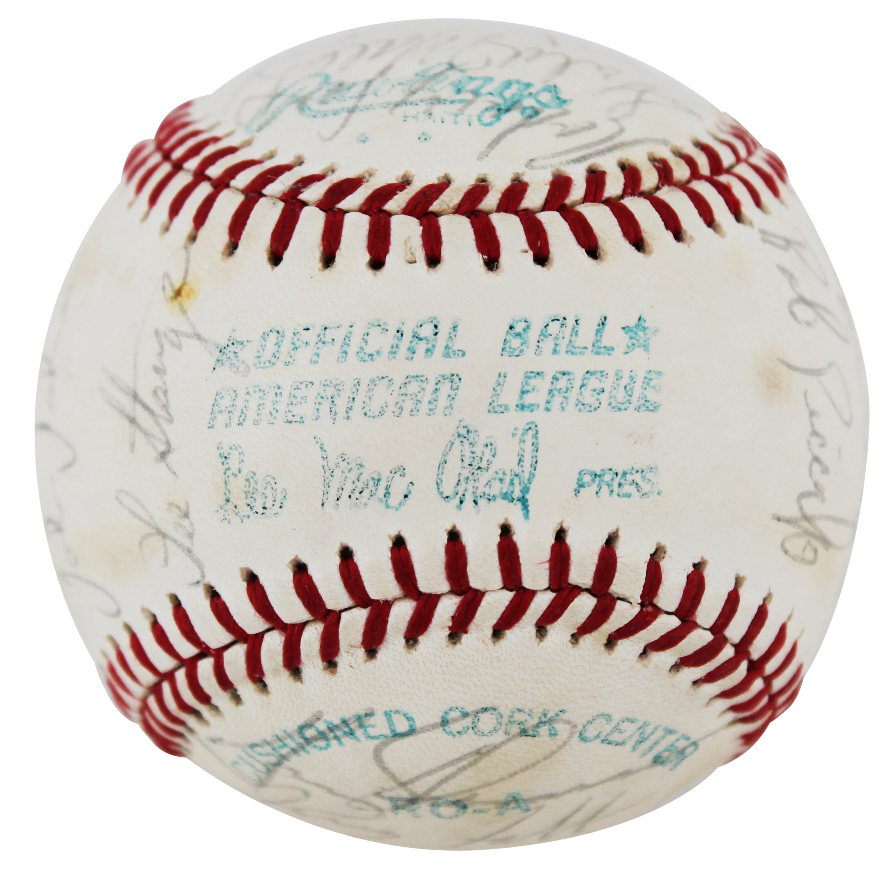 1977 Athletics (24) McCatty, Langford, Page Signed Oal Baseball BAS #AC33306 - Image 7