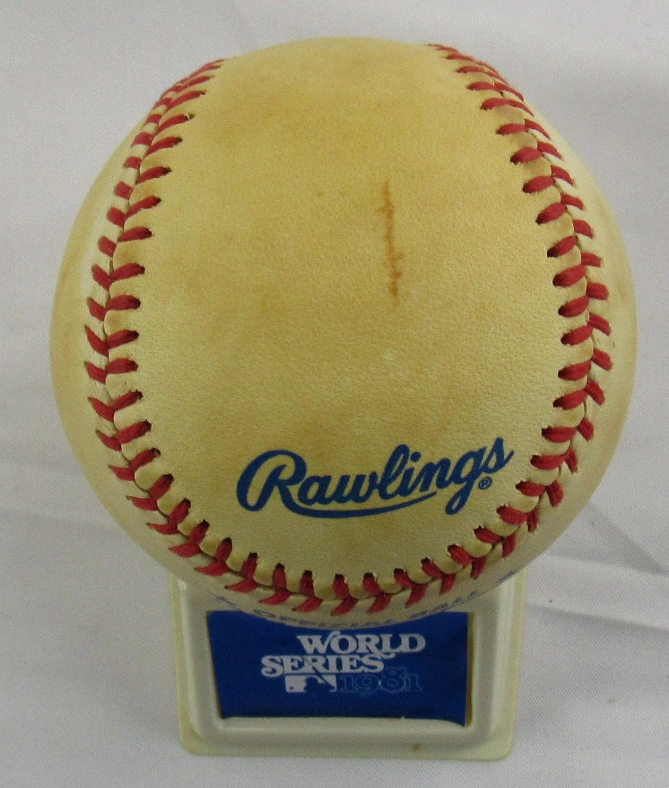 1981 Rawlings World Series Baseball Unused w/ Stand and Box - Image 3