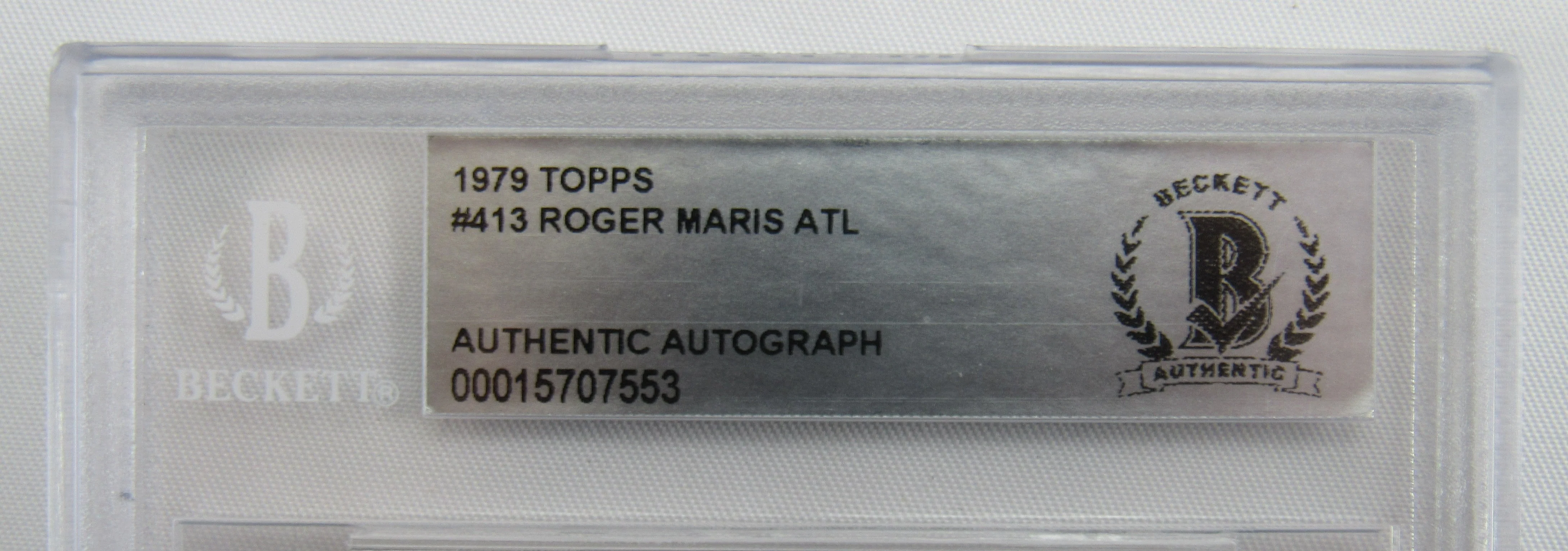 1979 Topps Roger Maris Signed Beckett Encapsulated Baseball Card - Image 2