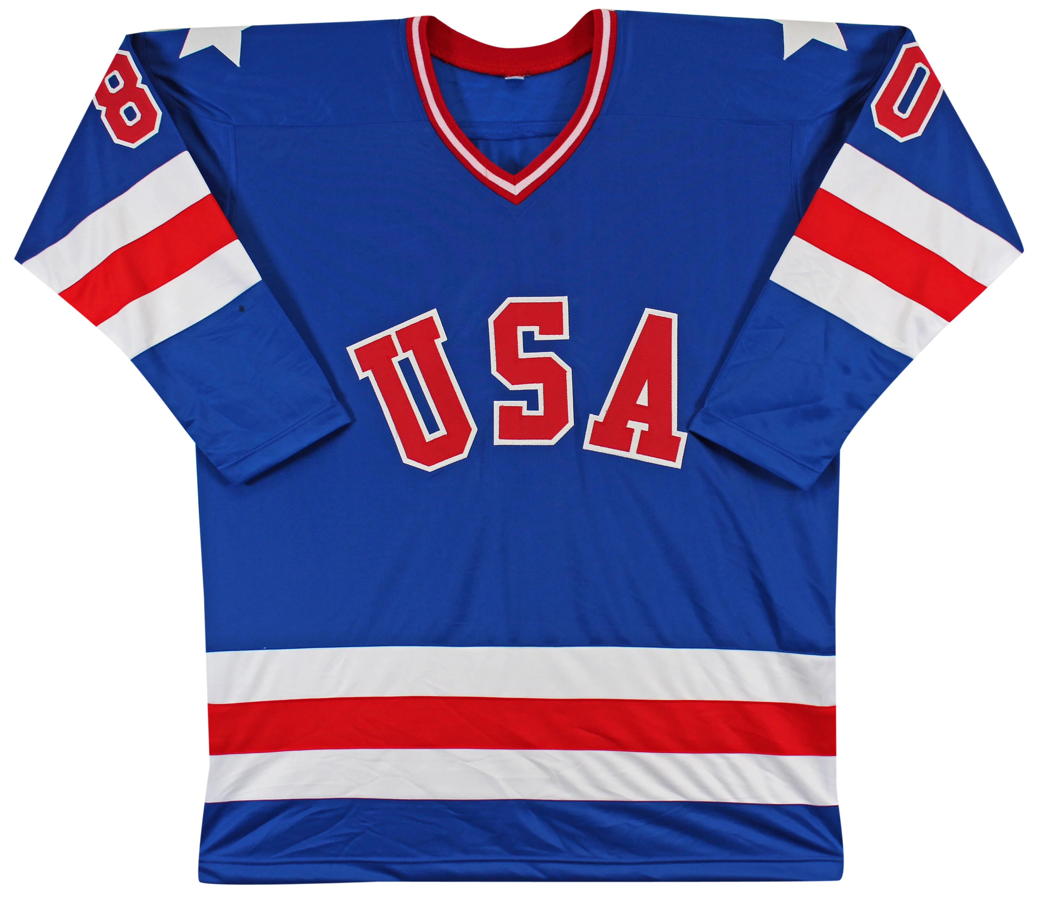1980 USA Hockey 19 Autos Craig, Eruzione, Broten Signed Blue Jersey BAS Wit 1 - Image 4