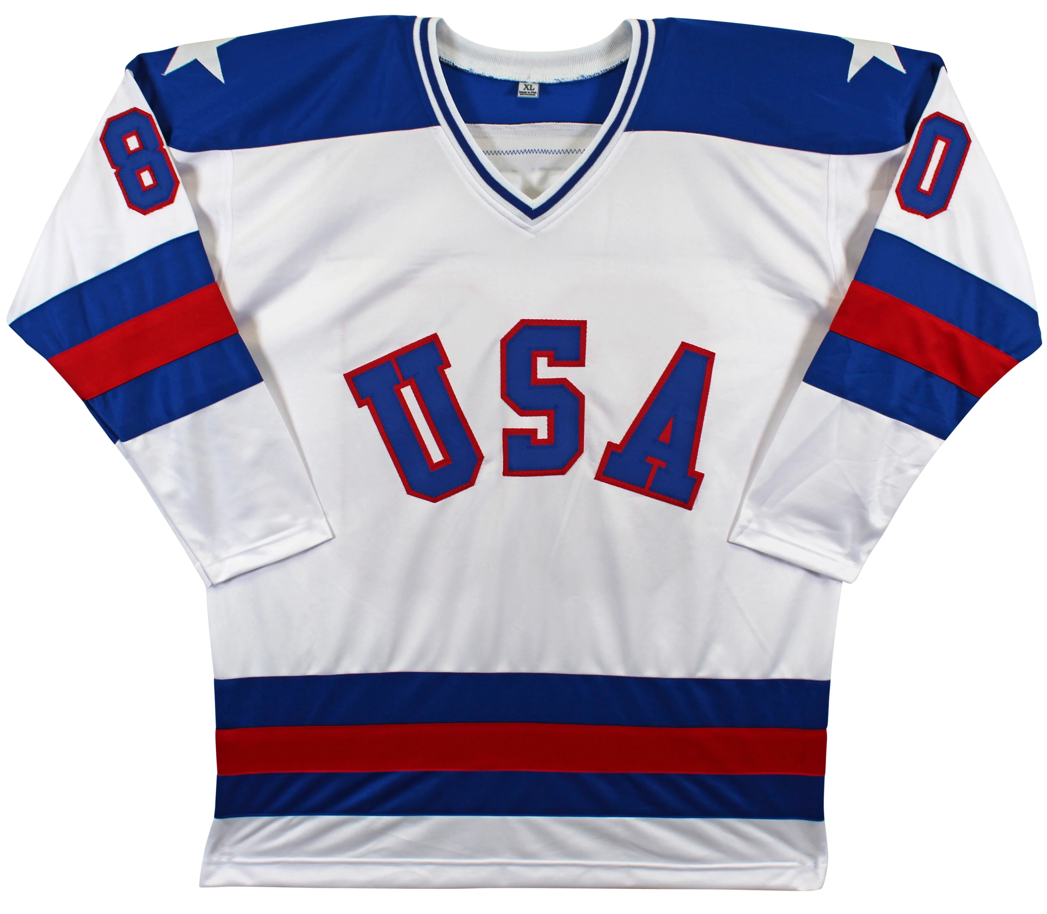 1980 USA Hockey 19 Autos Craig, Eruzione, Broten Signed White Jersey BAS Wit - Image 5