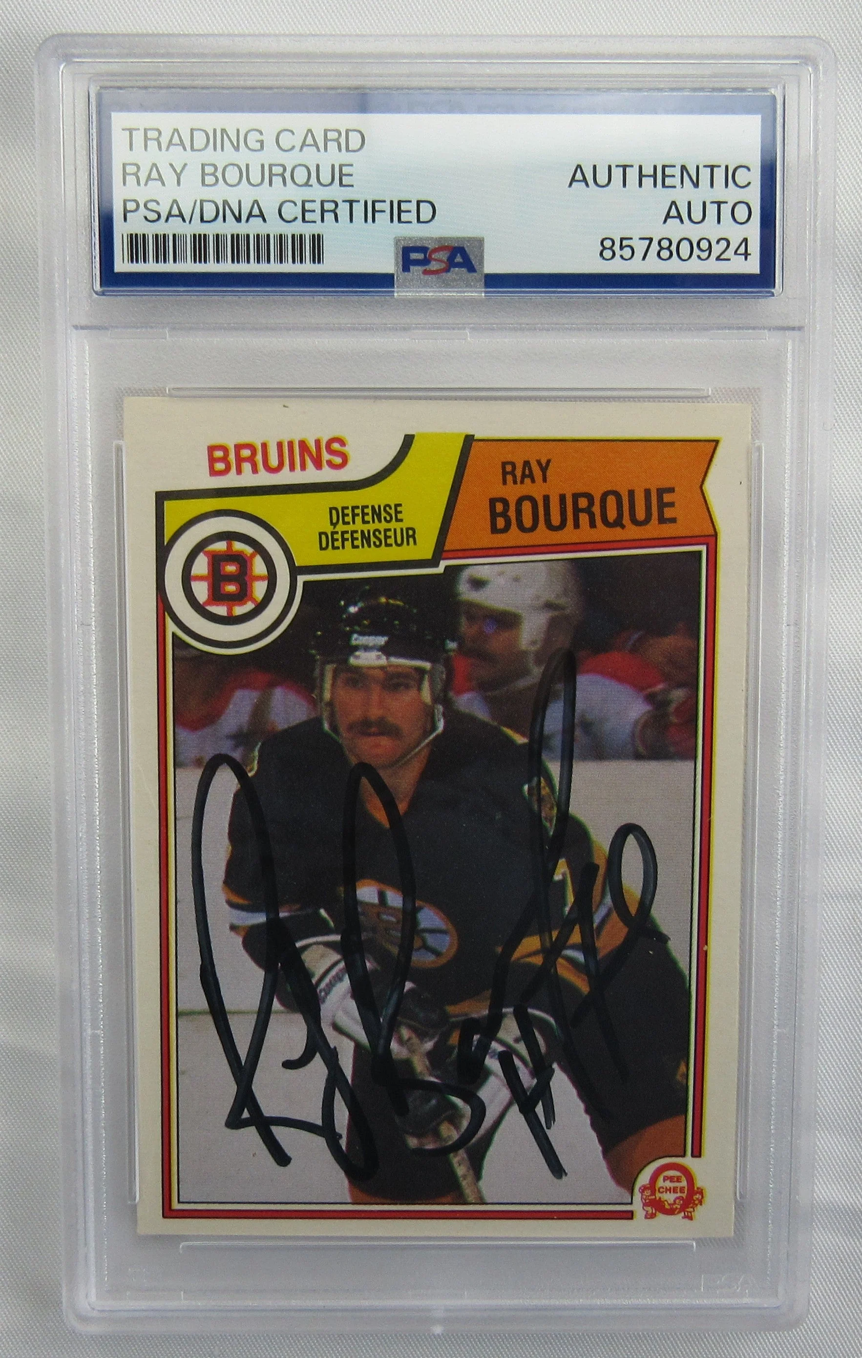1983 O-Pee-Chee Ray Bourque Signed Auto PSA/DNA Encapsulated Hockey Card