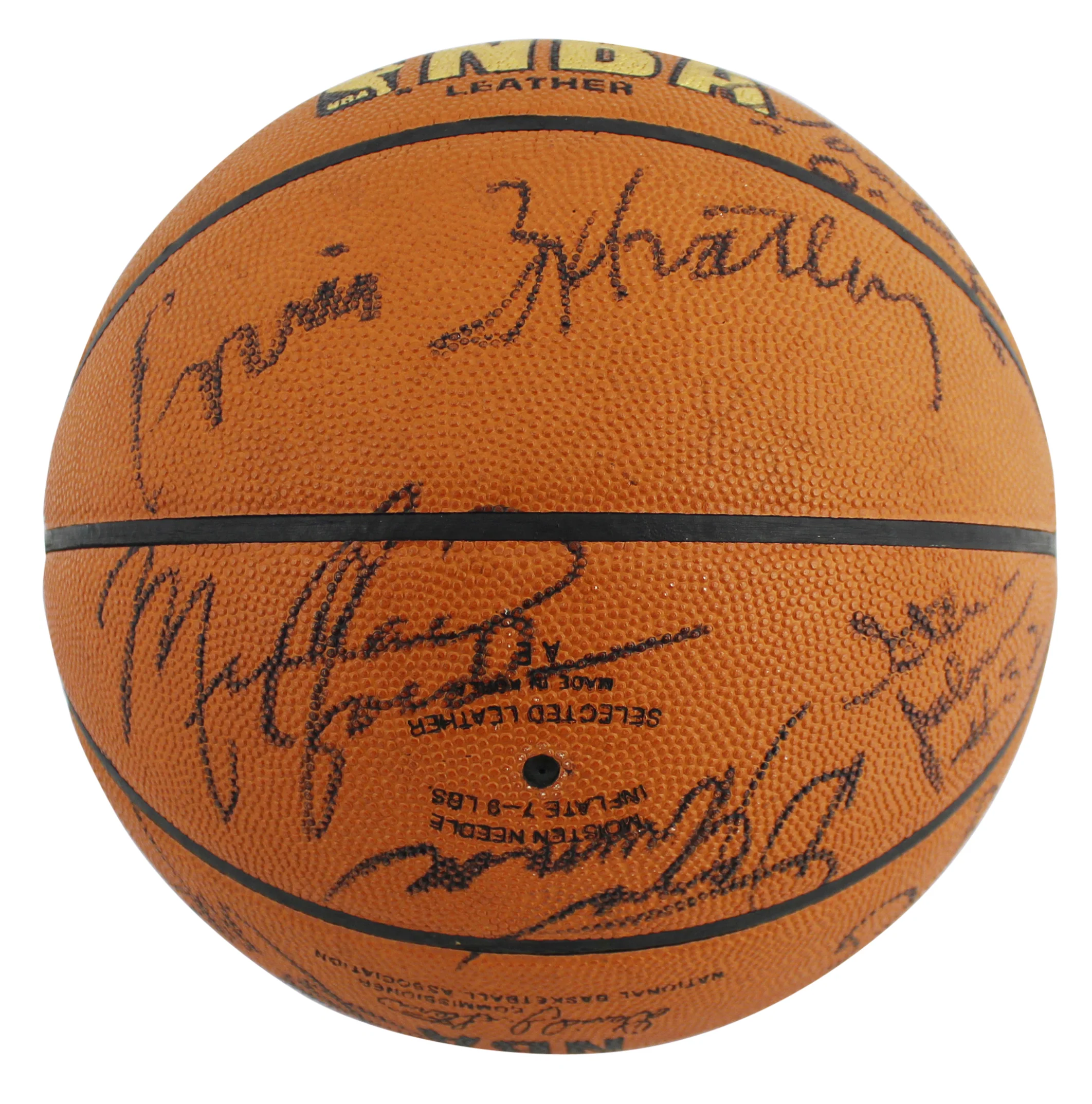 1984-85 Bulls (13) Jordan, Woolridge Signed Spalding Basketball PSA & JSA LOAs - Image 2