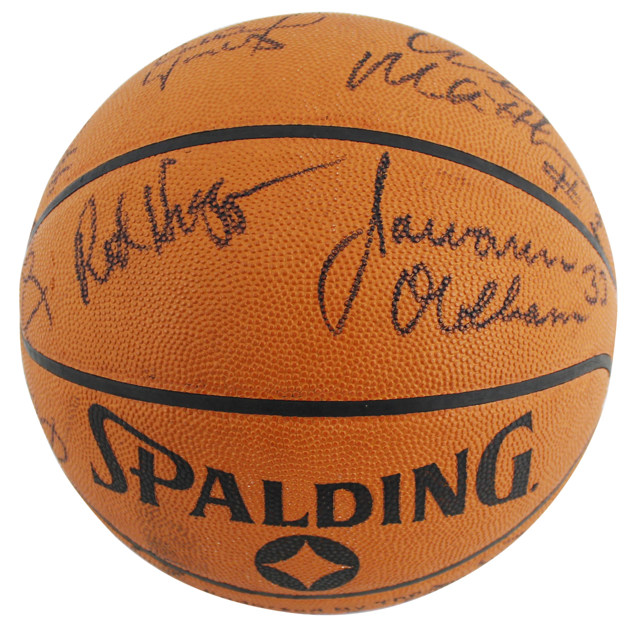 1984-85 Bulls (13) Jordan, Woolridge Signed Spalding Basketball PSA & JSA LOAs - Image 4