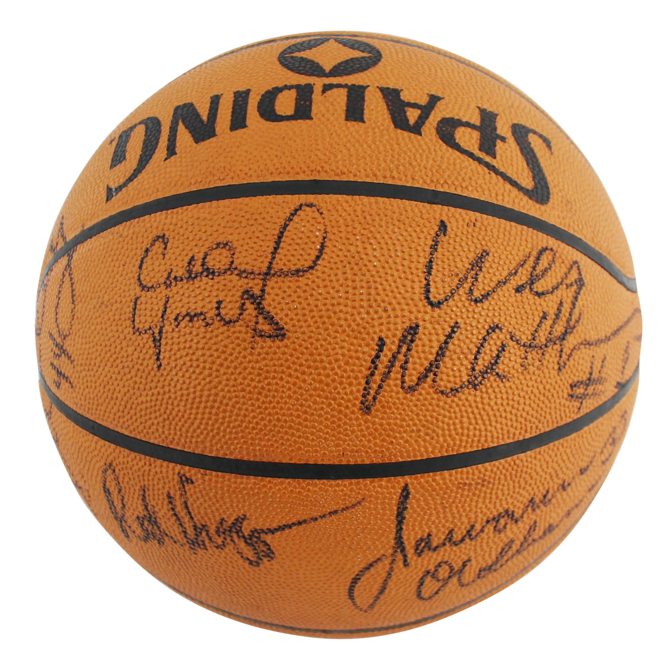 1984-85 Bulls (13) Jordan, Woolridge Signed Spalding Basketball PSA & JSA LOAs - Image 5