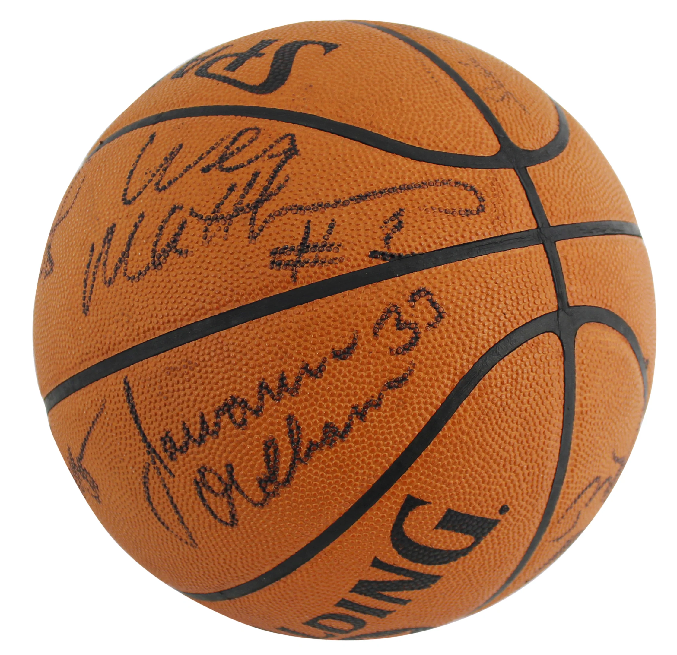 1984-85 Bulls (13) Jordan, Woolridge Signed Spalding Basketball PSA & JSA LOAs - Image 8