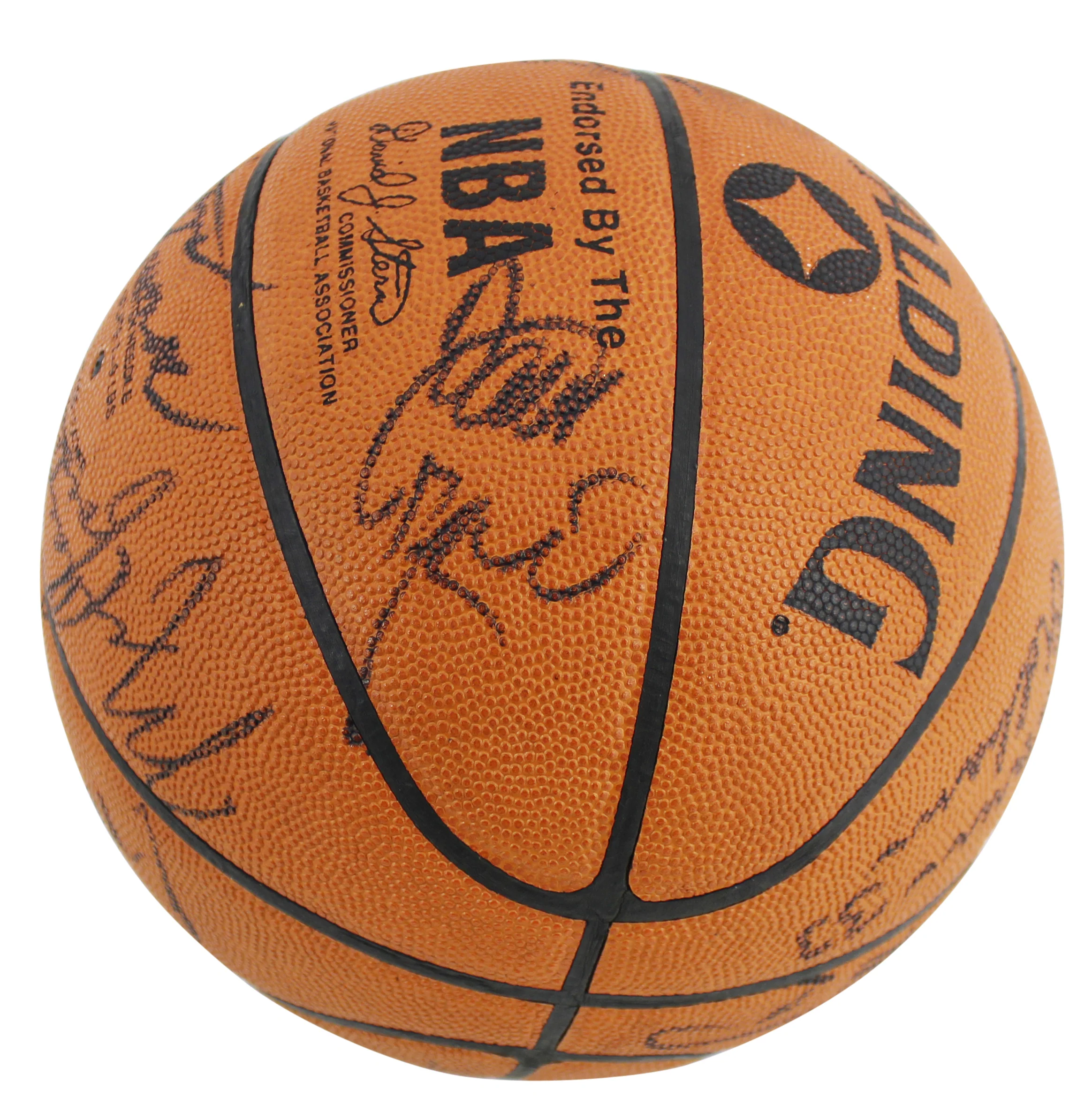 1984-85 Bulls (13) Jordan, Woolridge Signed Spalding Basketball PSA & JSA LOAs - Image 9