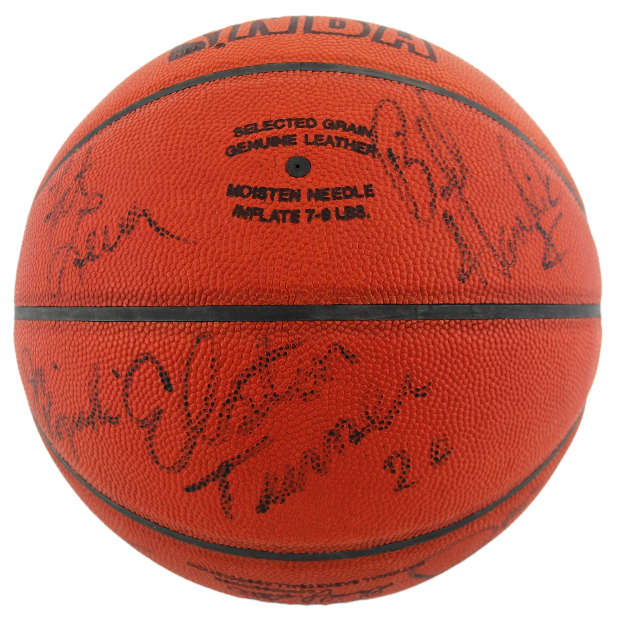 1984-85 Nuggets (14) English, Lever Signed Spalding Official NBA Basketball BAS - Image 3