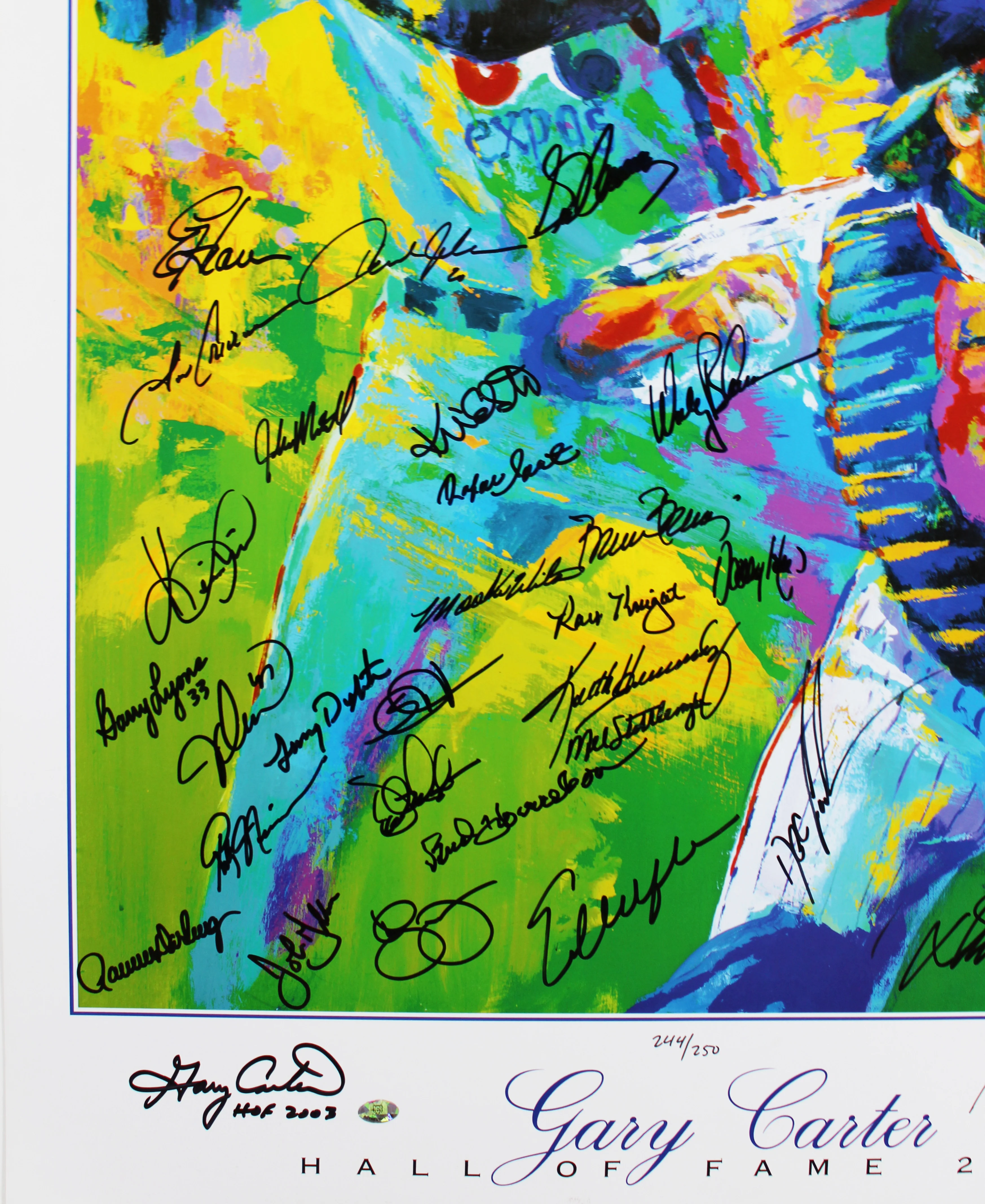 1986 Mets (35) Carter, Strawberry, Gooden +32 Signed 22x30 HOF Lithograph BAS - Image 3