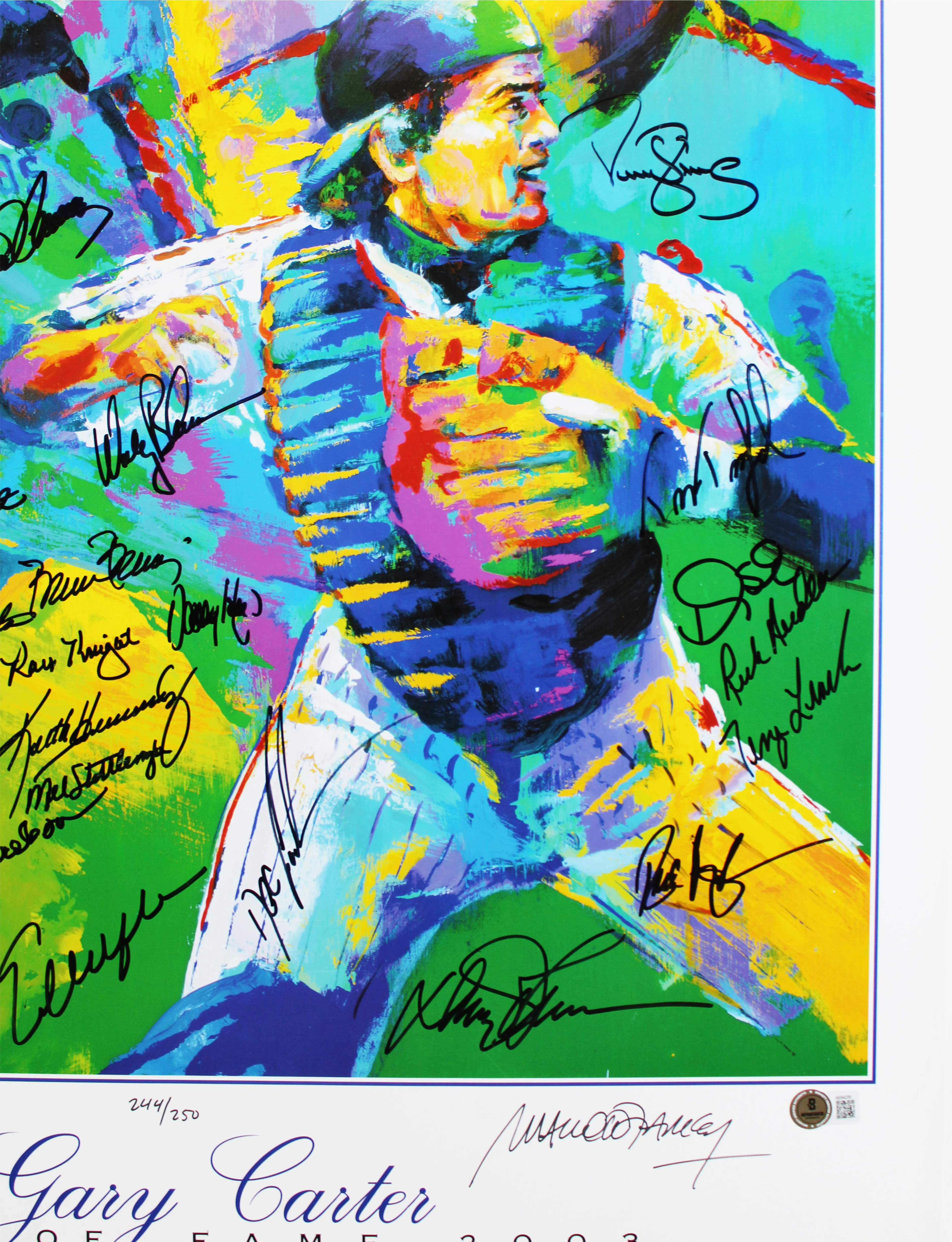1986 Mets (35) Carter, Strawberry, Gooden +32 Signed 22x30 HOF Lithograph BAS - Image 4