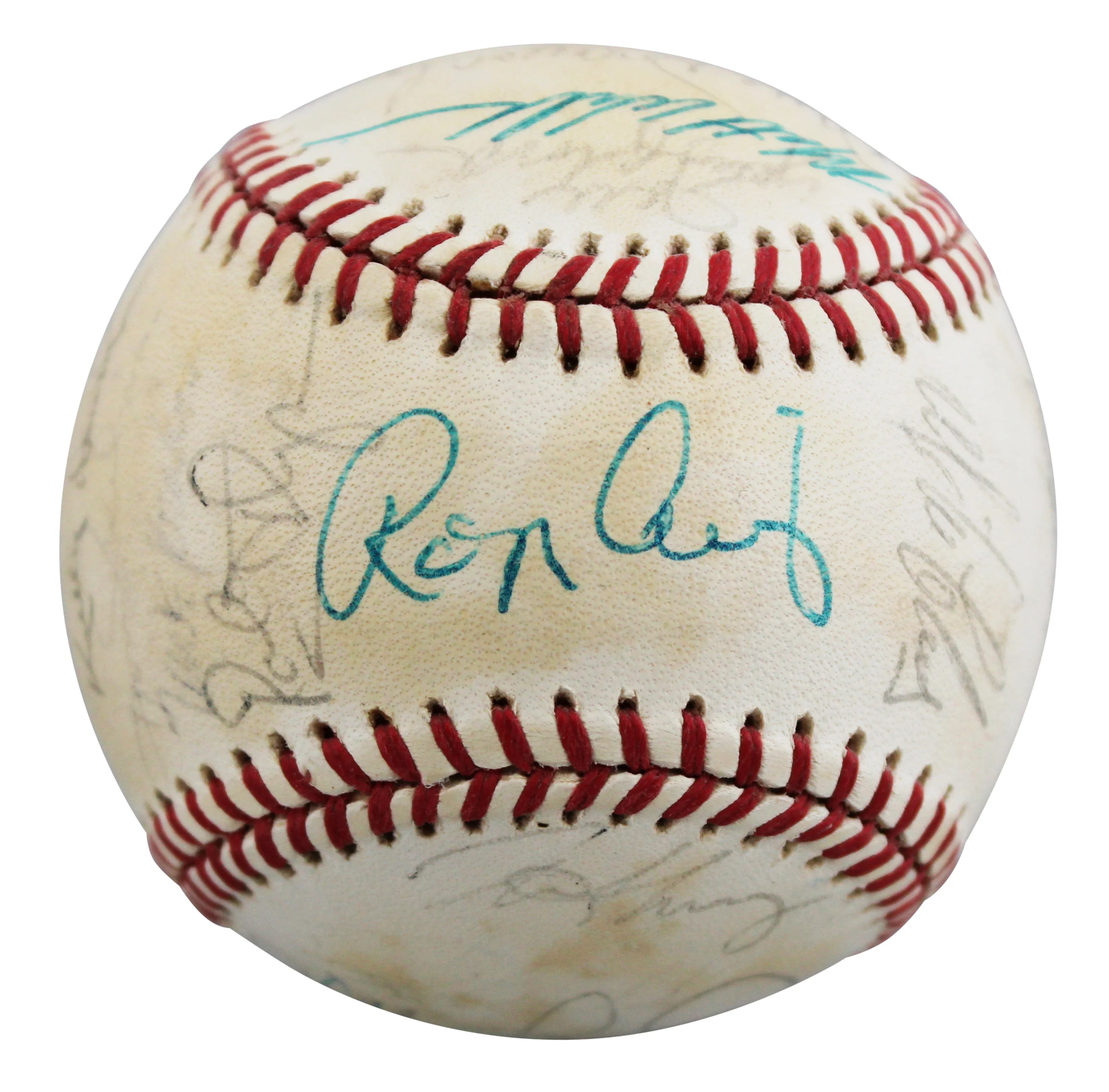 1987 Giants (23) Clark, Williams, Uribe +20 Signed ONL Baseball BAS #AE64191 - Image 3