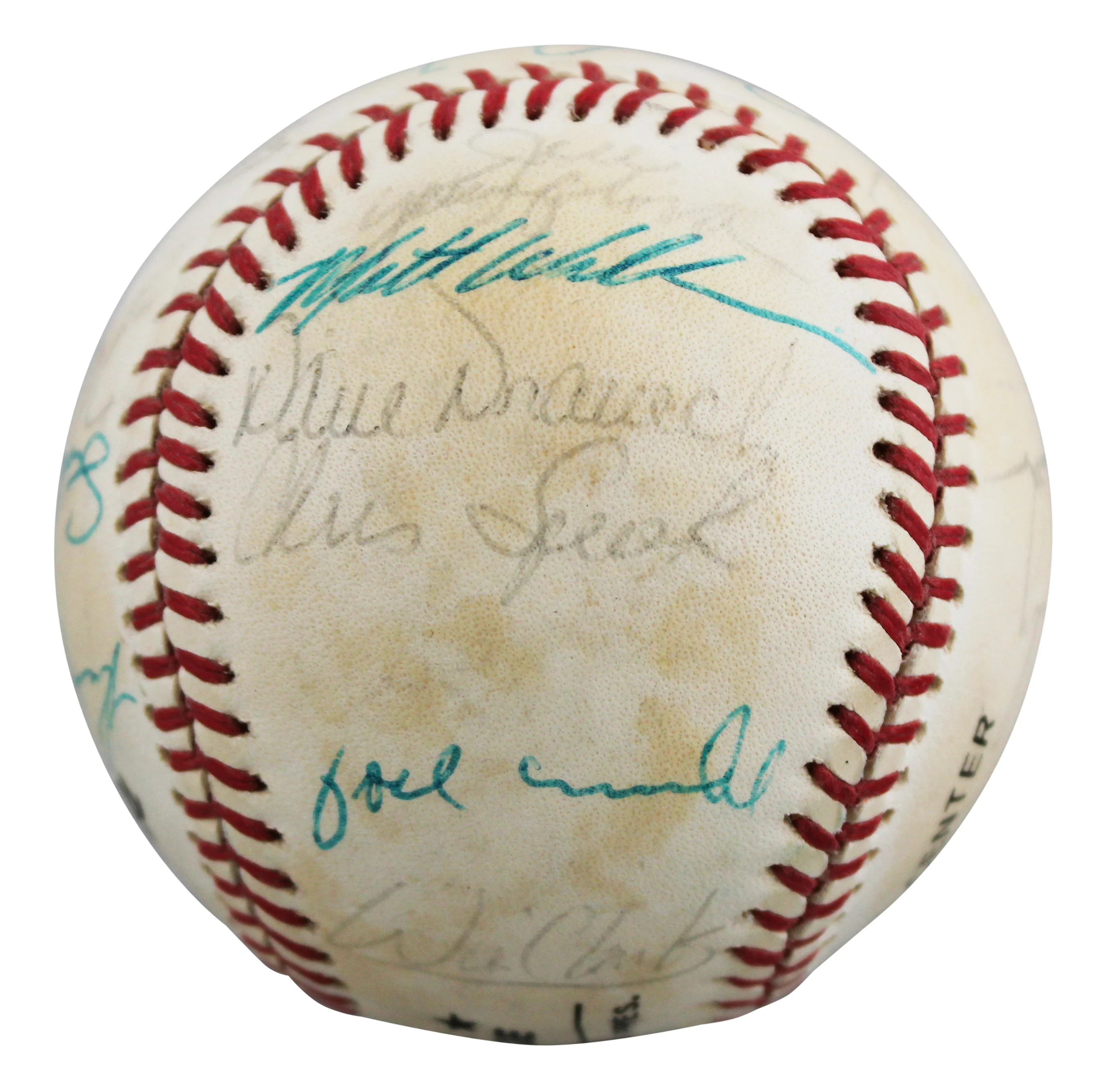 1987 Giants (23) Clark, Williams, Uribe +20 Signed ONL Baseball BAS #AE64191 - Image 6