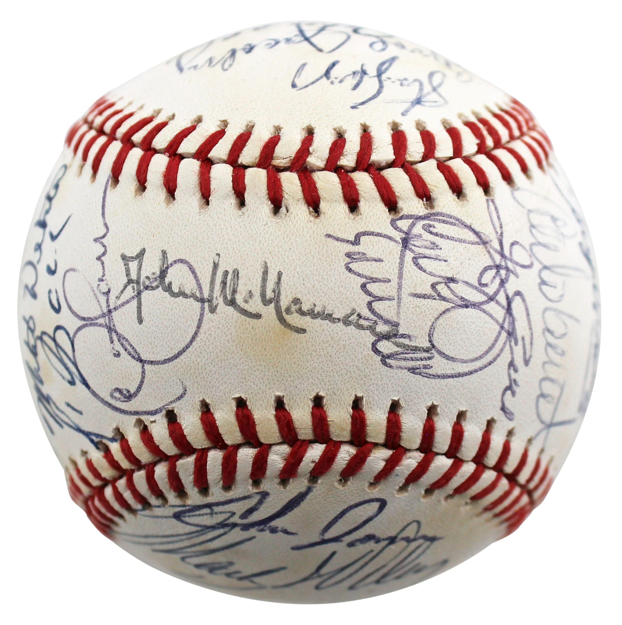 1990 Indians (28) Swindell, Alomar Sr., +26 Signed Oal Baseball BAS #AC01901 - Image 2