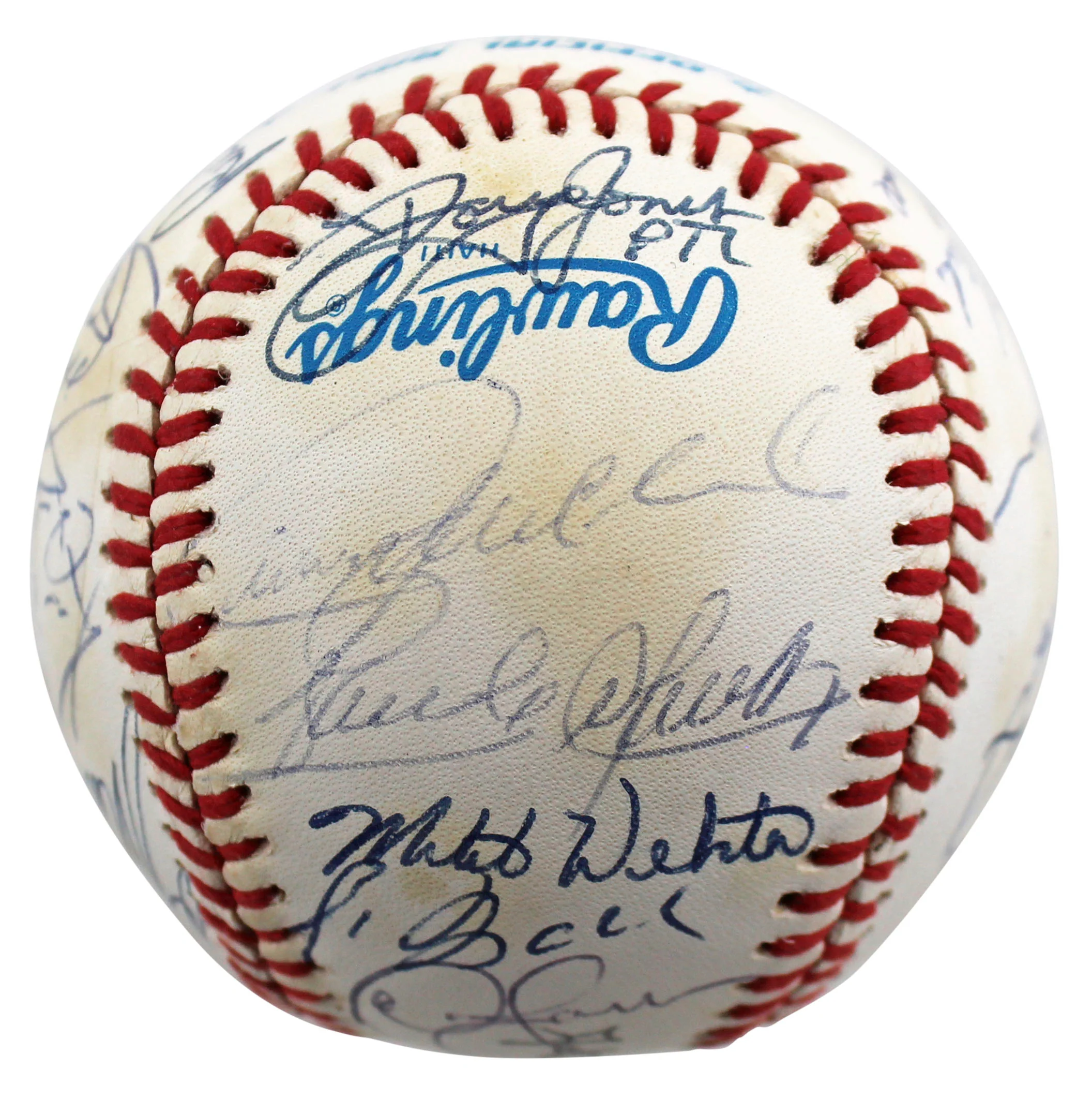 1990 Indians (28) Swindell, Alomar Sr., +26 Signed Oal Baseball BAS #AC01901 - Image 4