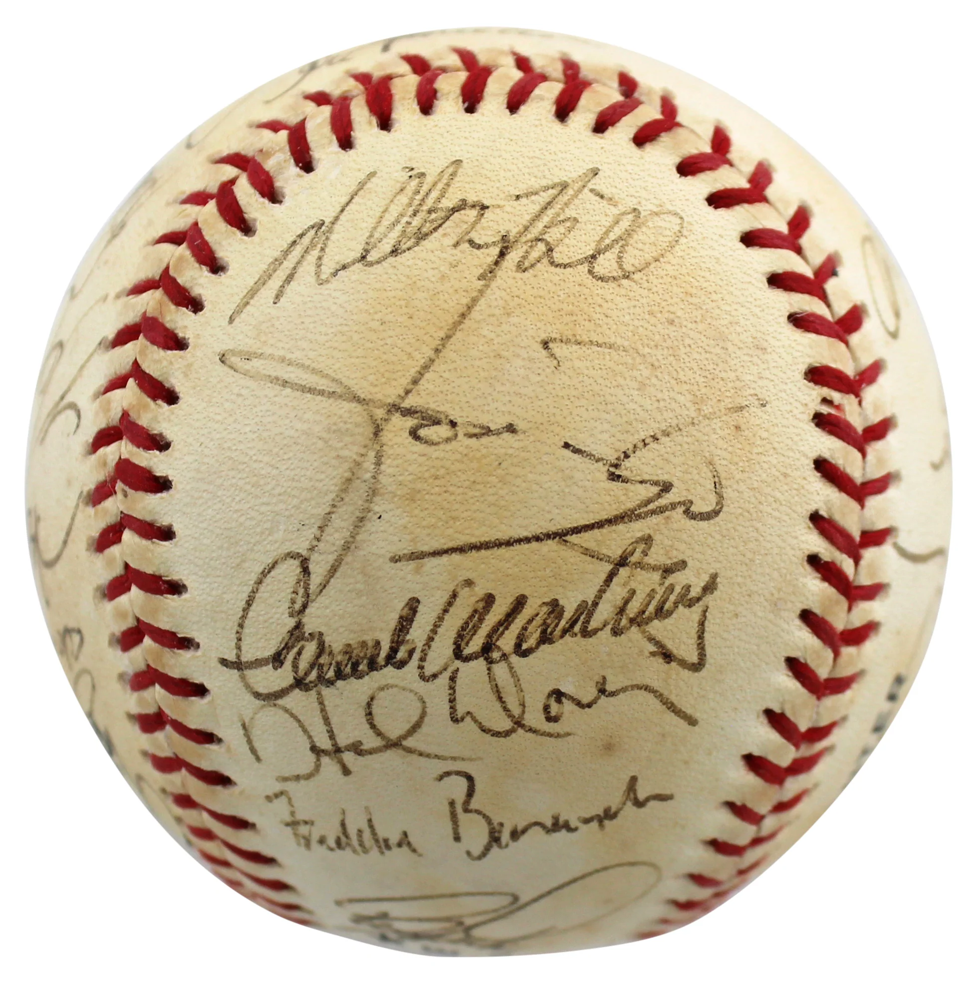 1991 Reds (23) Larkin, Perez Authentic Signed Onl Baseball BAS #AC01893 - Image 2