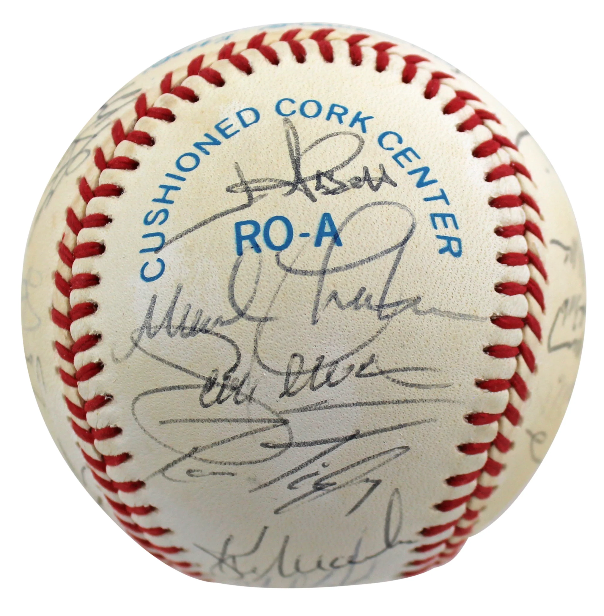 1992 Angels (24) Gaetti, Abbott, Macha +21 Signed Oal Baseball BAS #AB92943 - Image 4