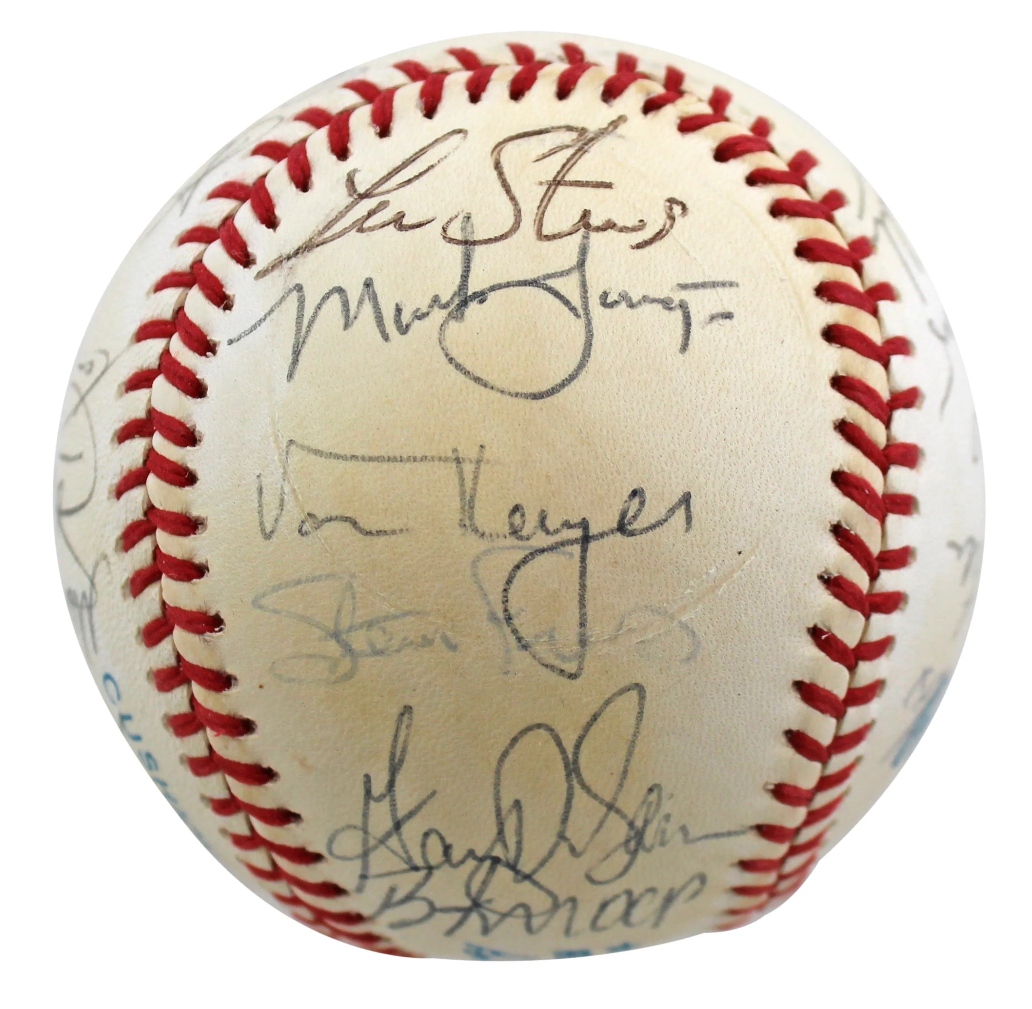 1992 Angels (24) Gaetti, Abbott, Macha +21 Signed Oal Baseball BAS #AB92943 - Image 5