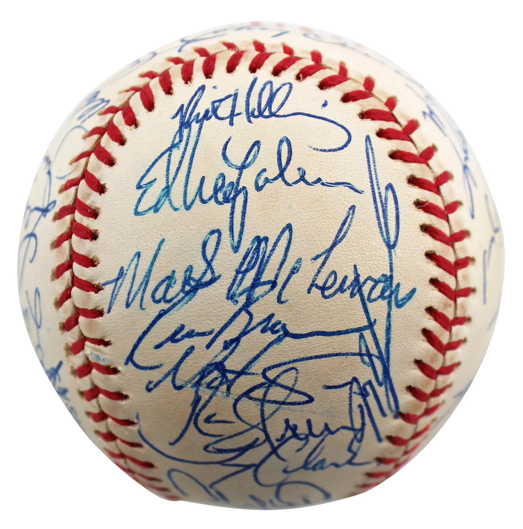 1997 Rangers (33) Rodriguez, Clark, Gonzalez Signed Oal Baseball BAS #AC01909 - Image 2