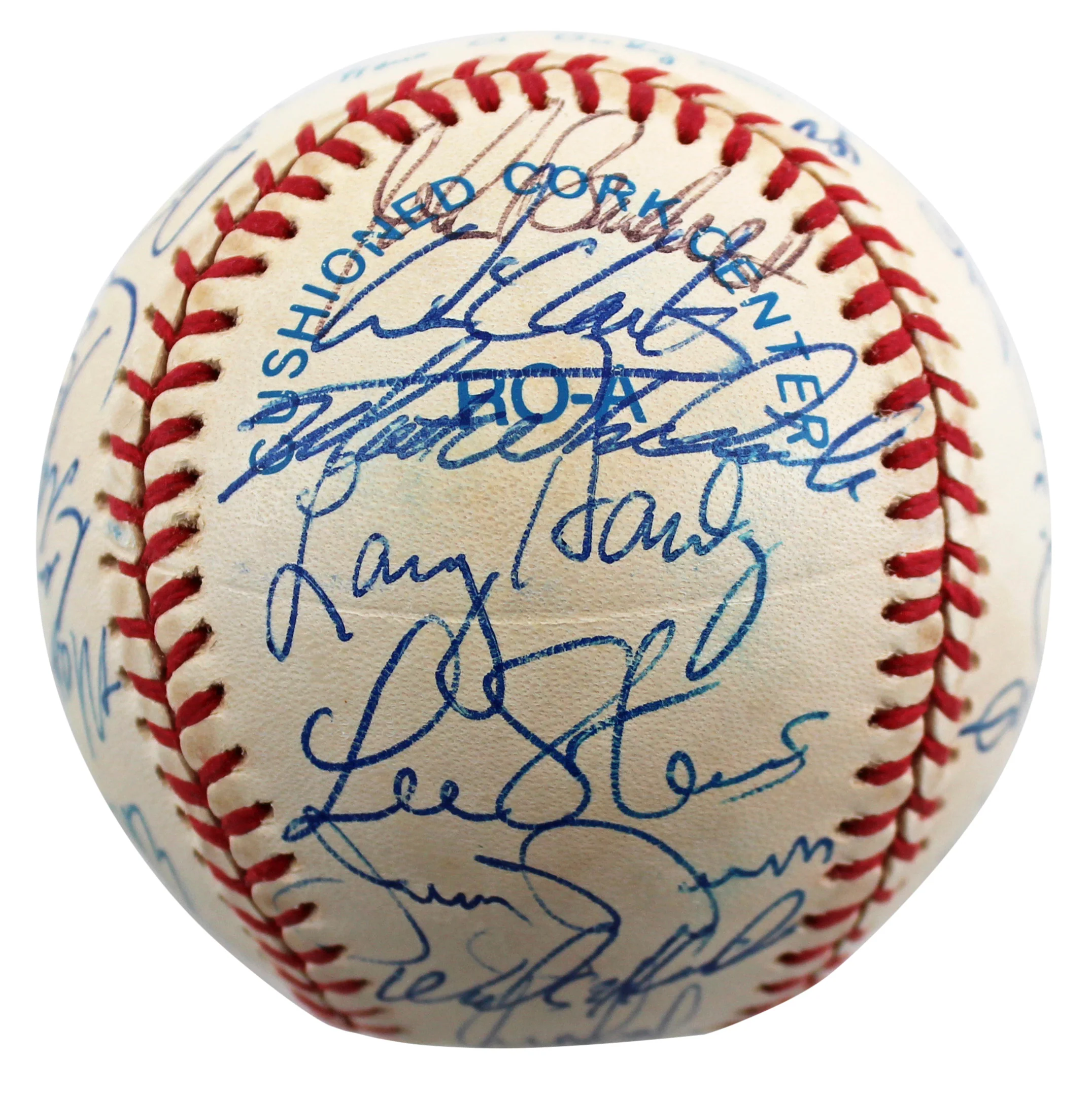1997 Rangers (33) Rodriguez, Clark, Gonzalez Signed Oal Baseball BAS #AC01909 - Image 5