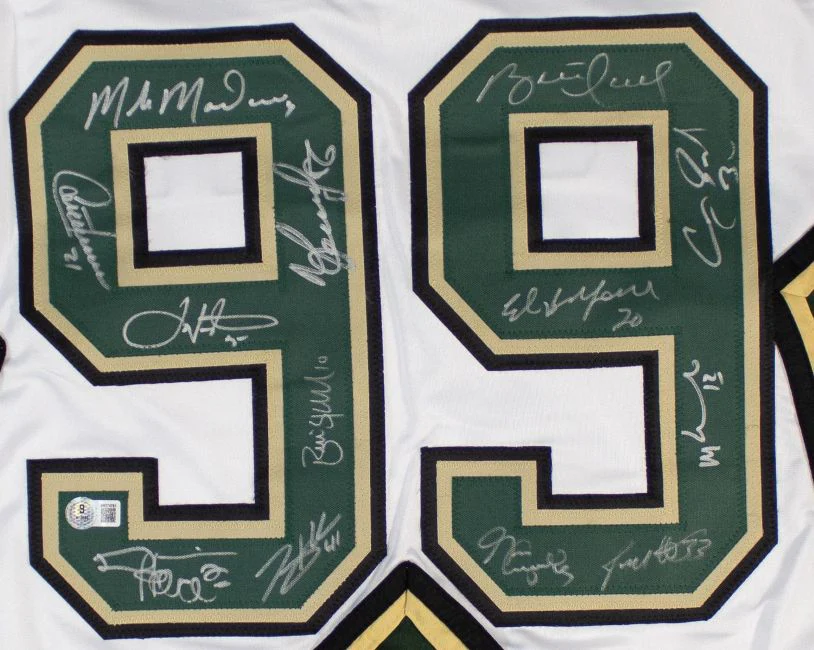 1999 Dallas Stars Team (13) Signed White Champions Hockey Jersey BAS - Image 2