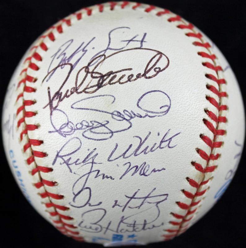 1999 Devil Rays Team (28) Wade Boggs Signed Authentic OML Baseball PSA #T01070 - Image 3