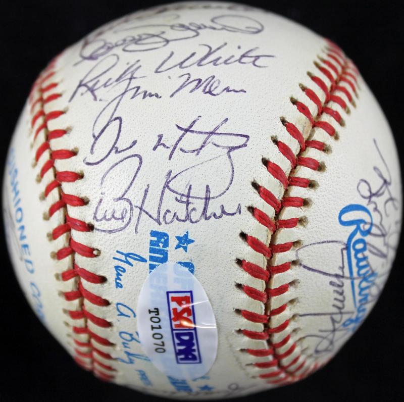 1999 Devil Rays Team (28) Wade Boggs Signed Authentic OML Baseball PSA #T01070 - Image 4