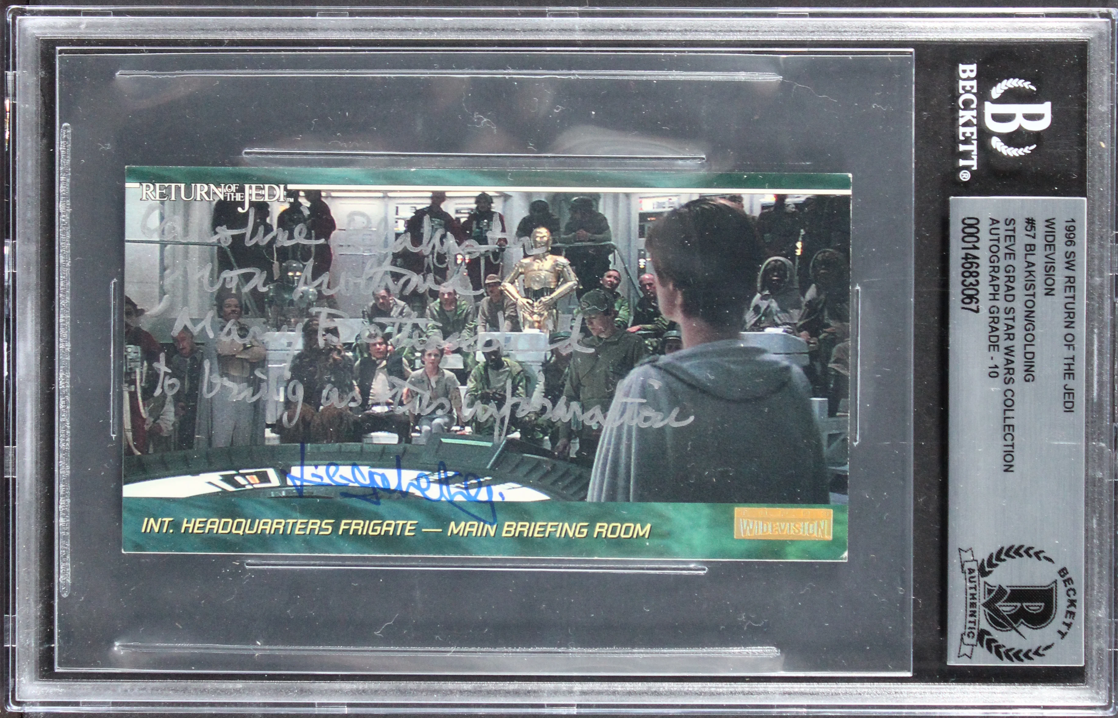 (2) Blakiston & Golding Signed 1996 Star Wars ROTJ #99 Card Auto 10! BAS Slab