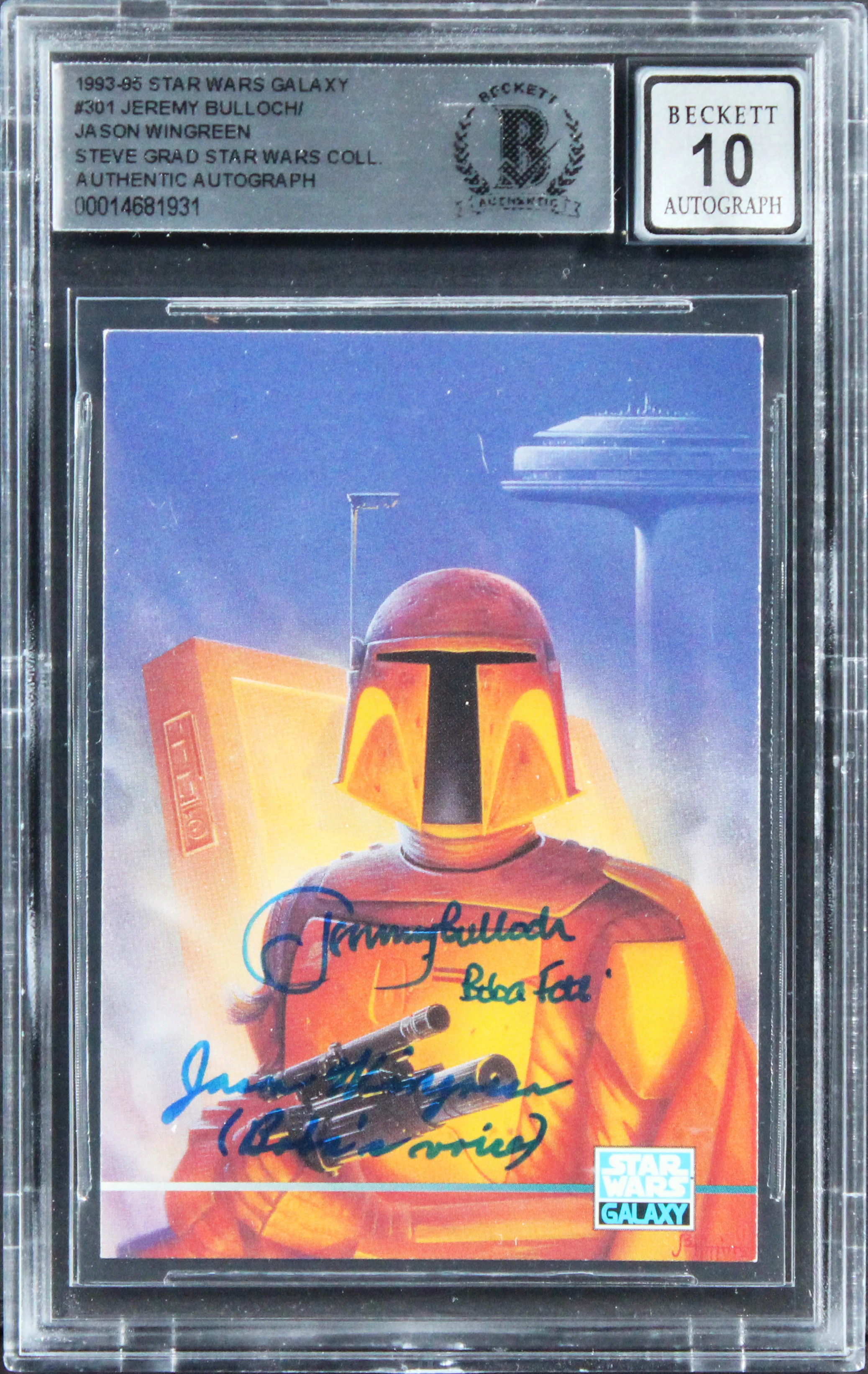 (2) Bulloch & Wingreen Signed 1993 Star Wars Galaxy #301 Card Auto 10 BAS Slab - Image 2