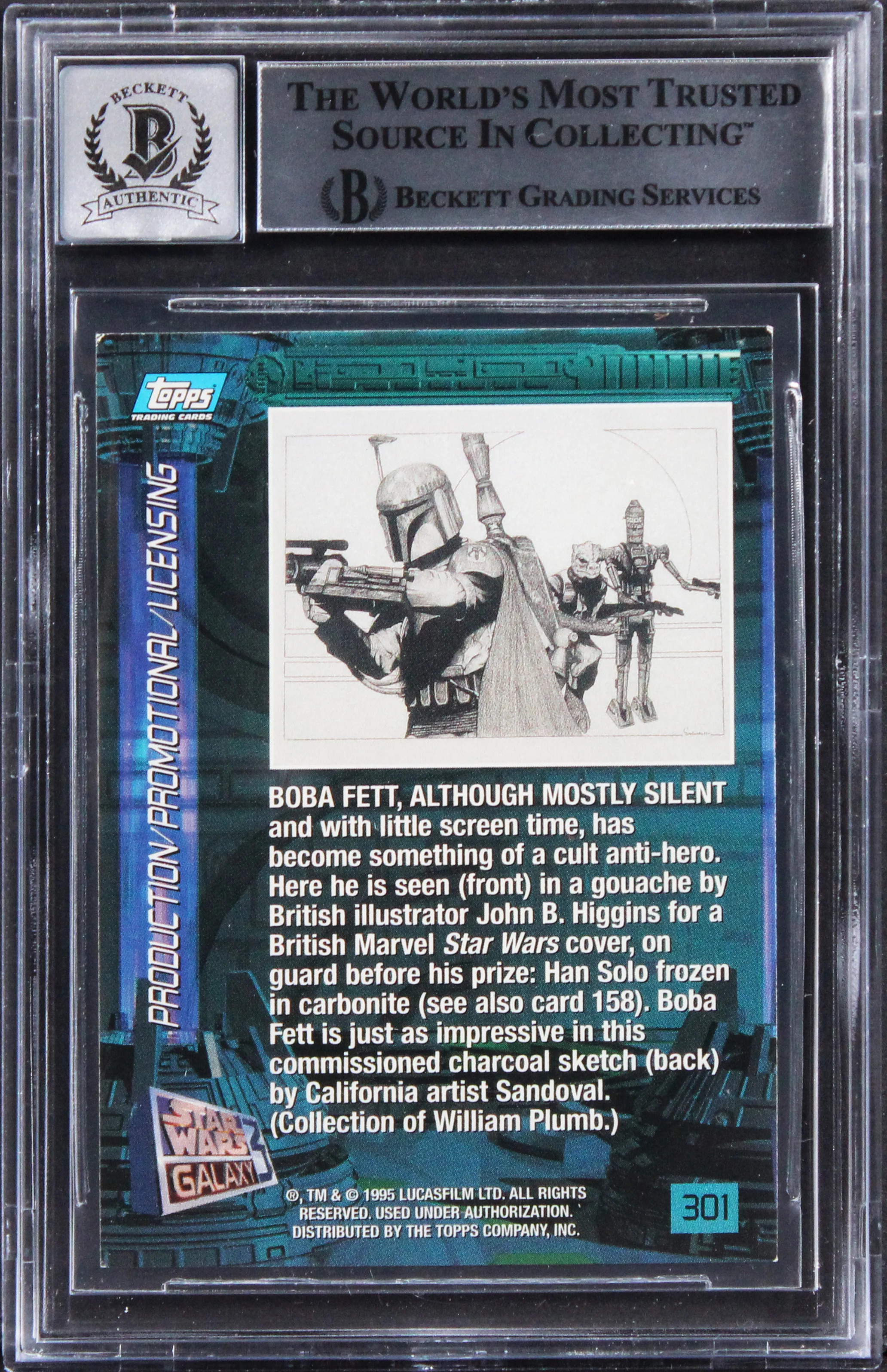 (2) Bulloch & Wingreen Signed 1993 Star Wars Galaxy #301 Card Auto 10 BAS Slab - Image 3