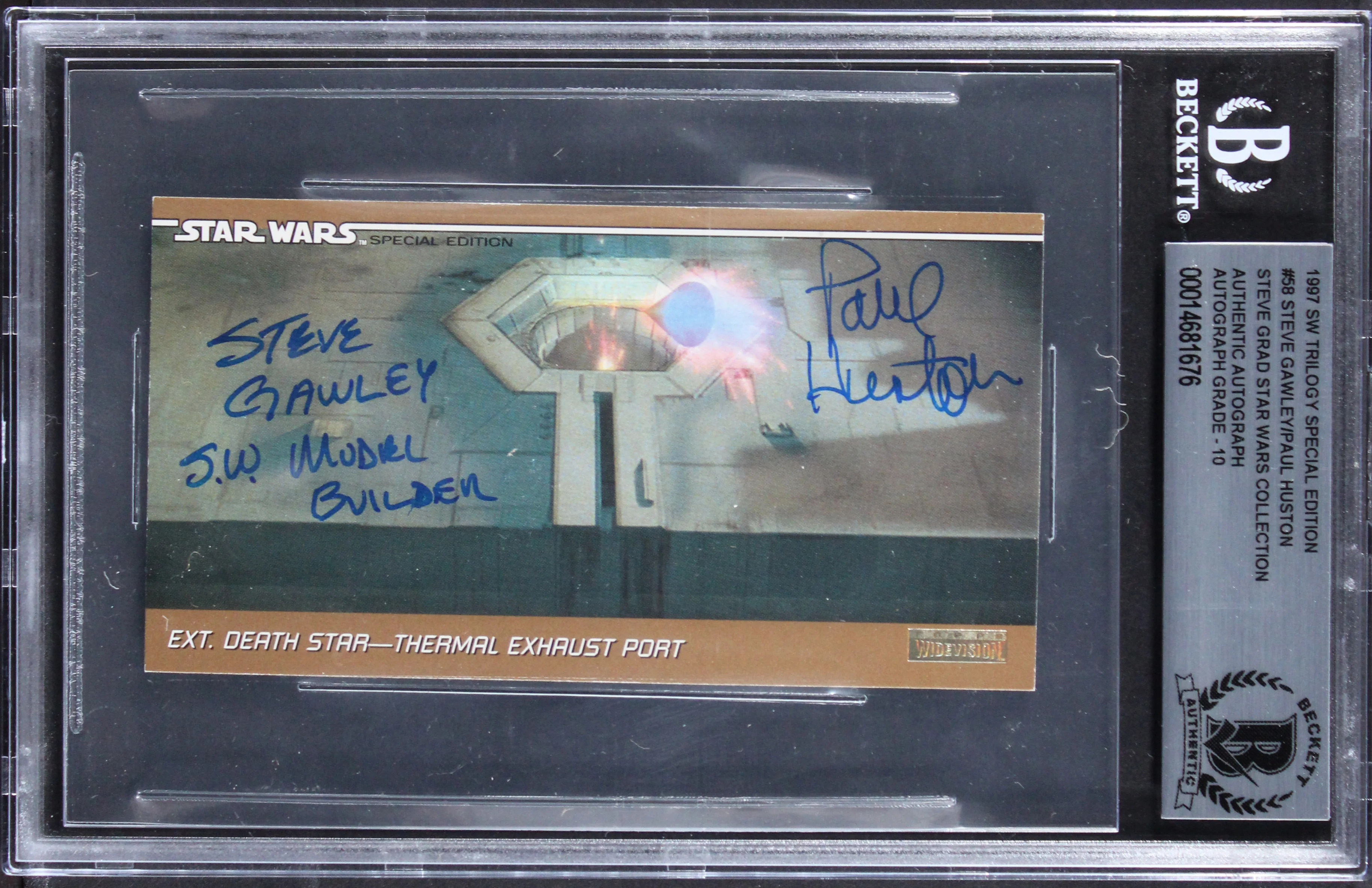 (2) Gawley & Huston Signed 1997 Star Wars TSE #58 Card Auto 10! BAS Slabbed - Image 2