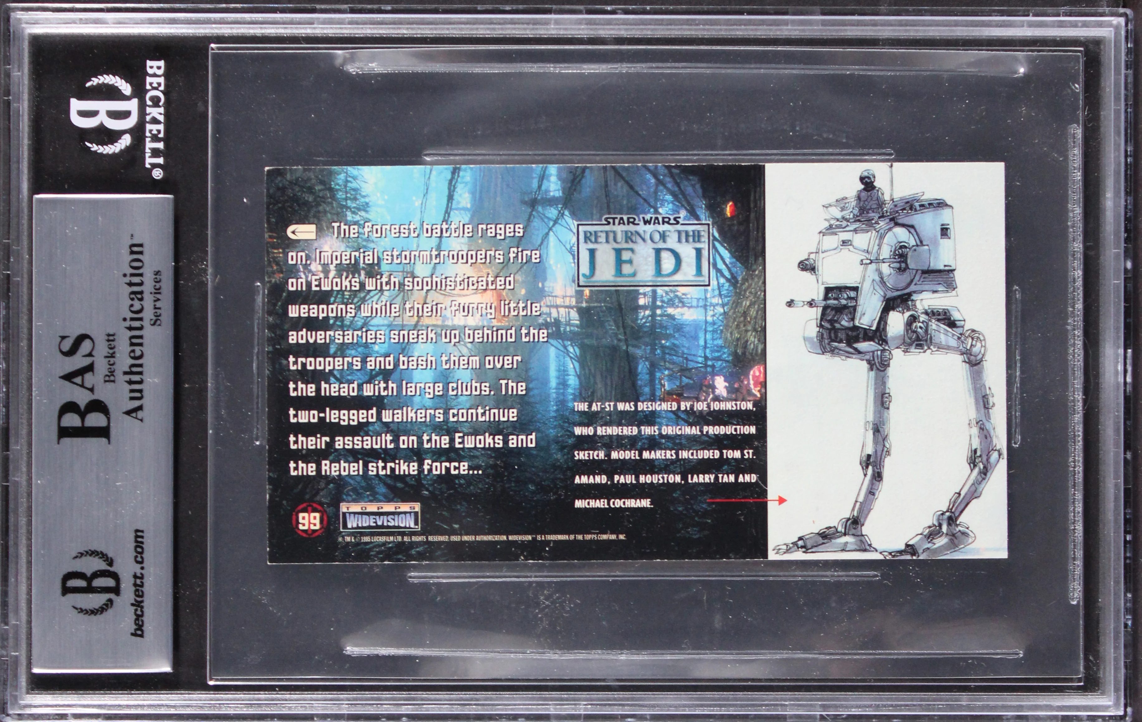 (2) Huston & Pike Signed 1996 Star Wars ROTJ Widevision #99 Card BAS Slabbed - Image 3