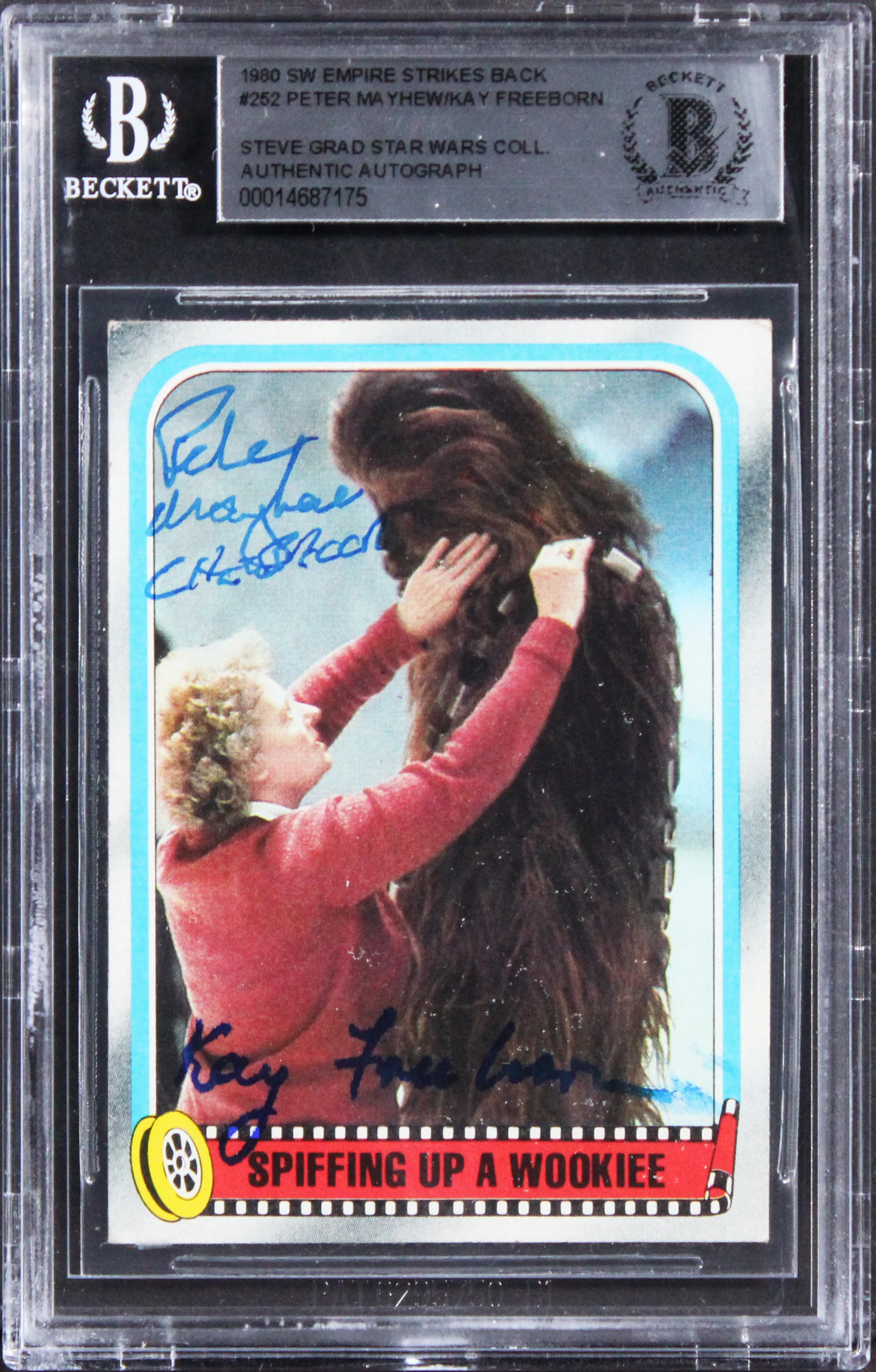 (2) Mayhew & Freeborn "w/ Insc" Signed 1980 Star Wars ESB #252 Card BAS Slab 2 - Image 2