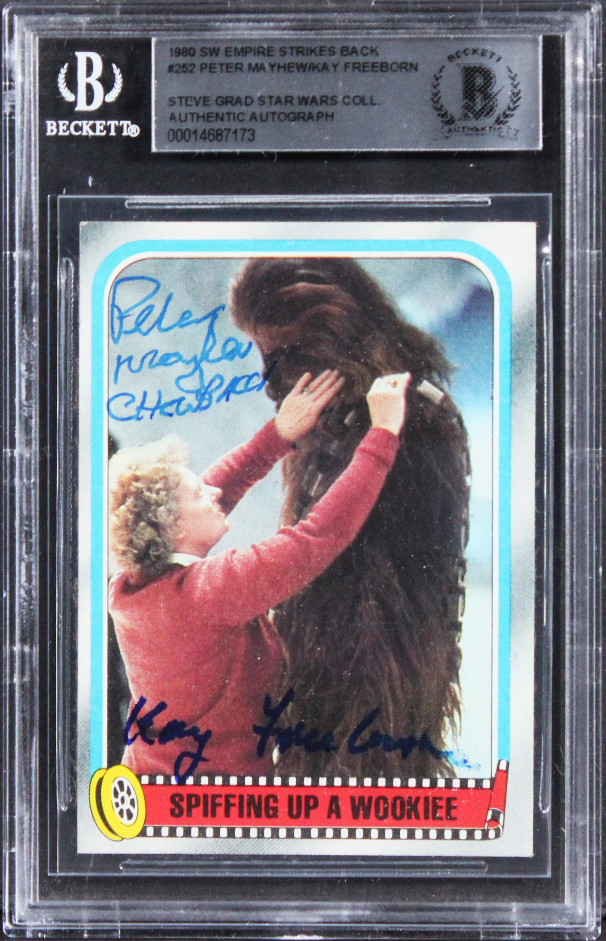 (2) Mayhew & Freeborn "w/ Insc" Signed 1980 Star Wars ESB #252 Card BAS Slab 3 - Image 2