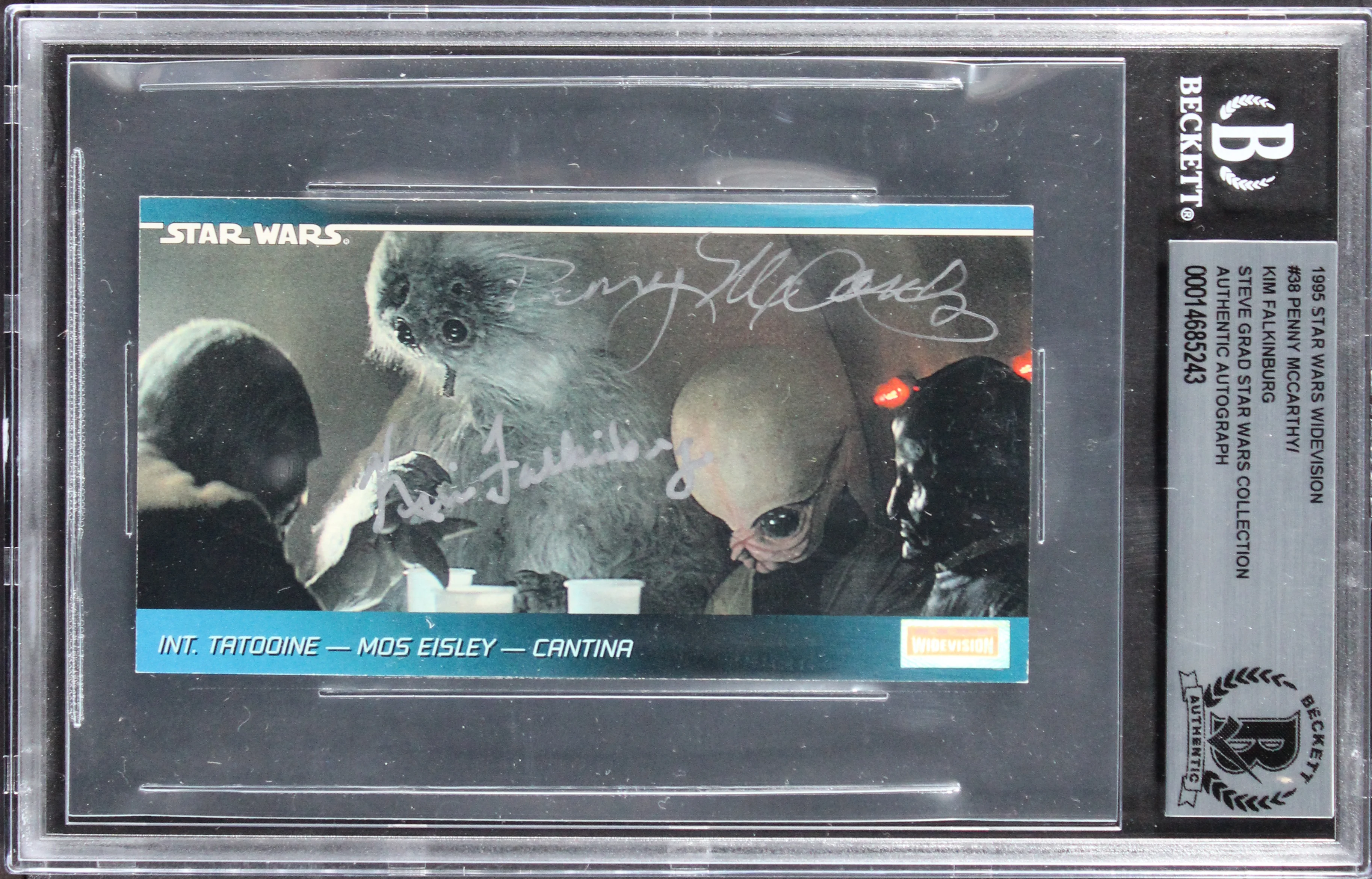 (2) McCarthy & Falkinburg Signed 1995 Star Wars Widevision #38 Card BAS Slabbed - Image 2