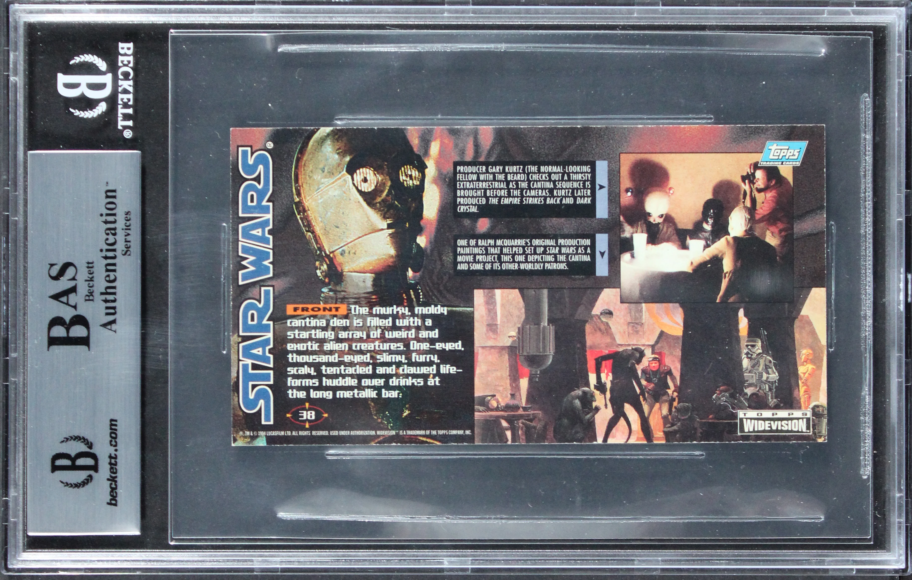 (2) McCarthy & Falkinburg Signed 1995 Star Wars Widevision #38 Card BAS Slabbed - Image 3