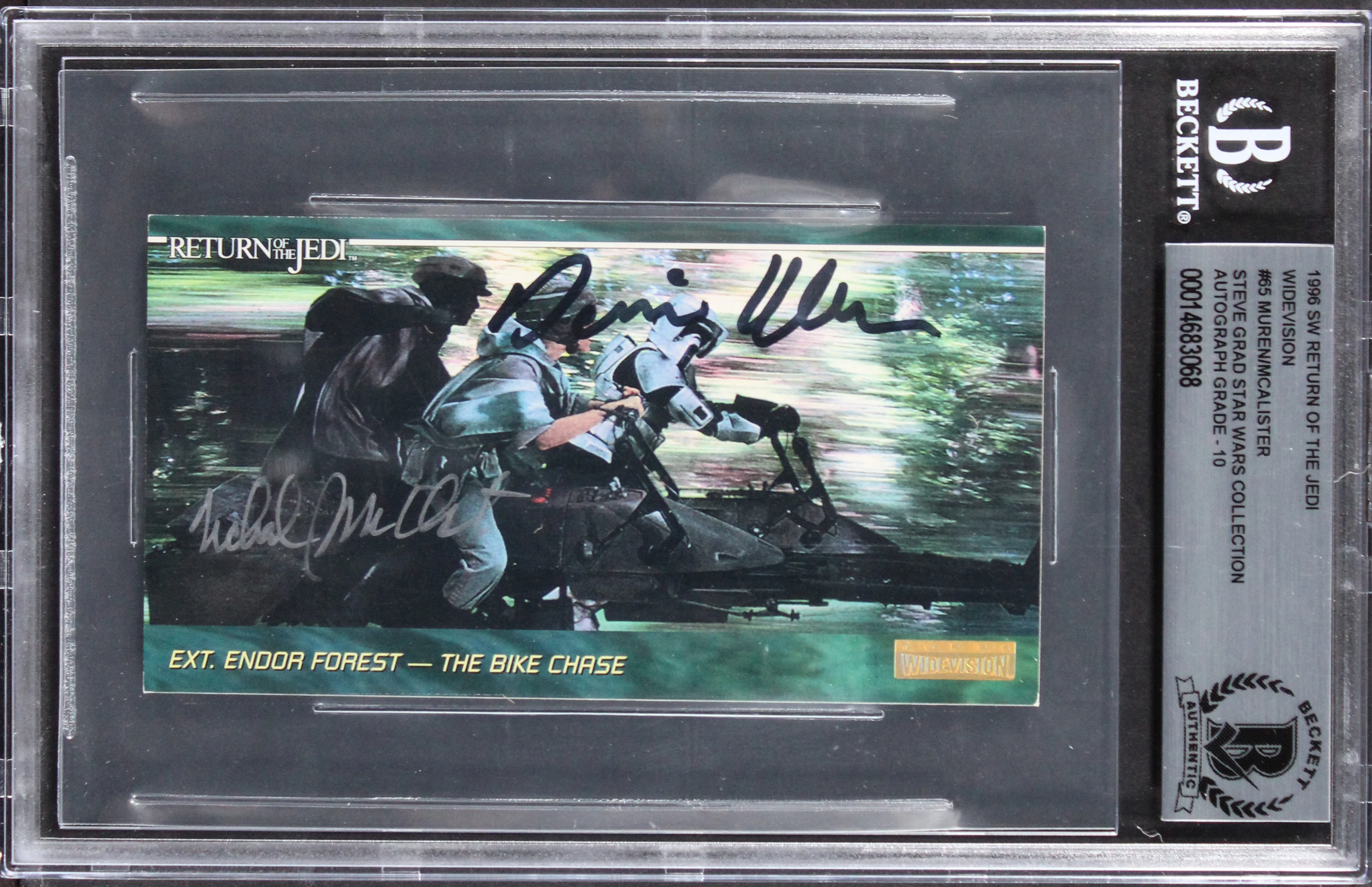 (2) Muren +1 Signed 1996 Star Wars ROTJ Widevision #65 Card Auto 10! BAS Slabbed - Image 2