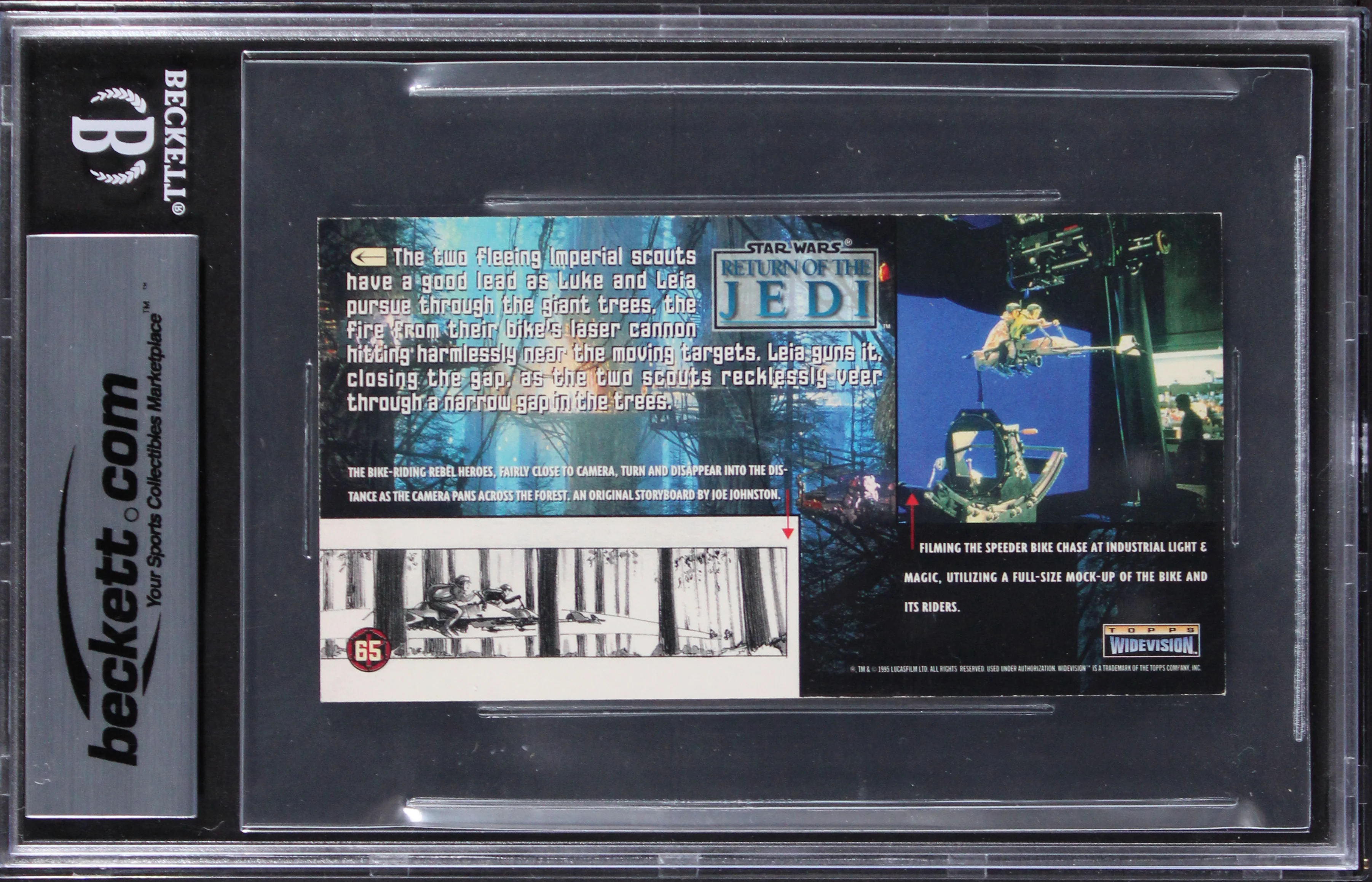 (2) Muren +1 Signed 1996 Star Wars ROTJ Widevision #65 Card Auto 10! BAS Slabbed - Image 3