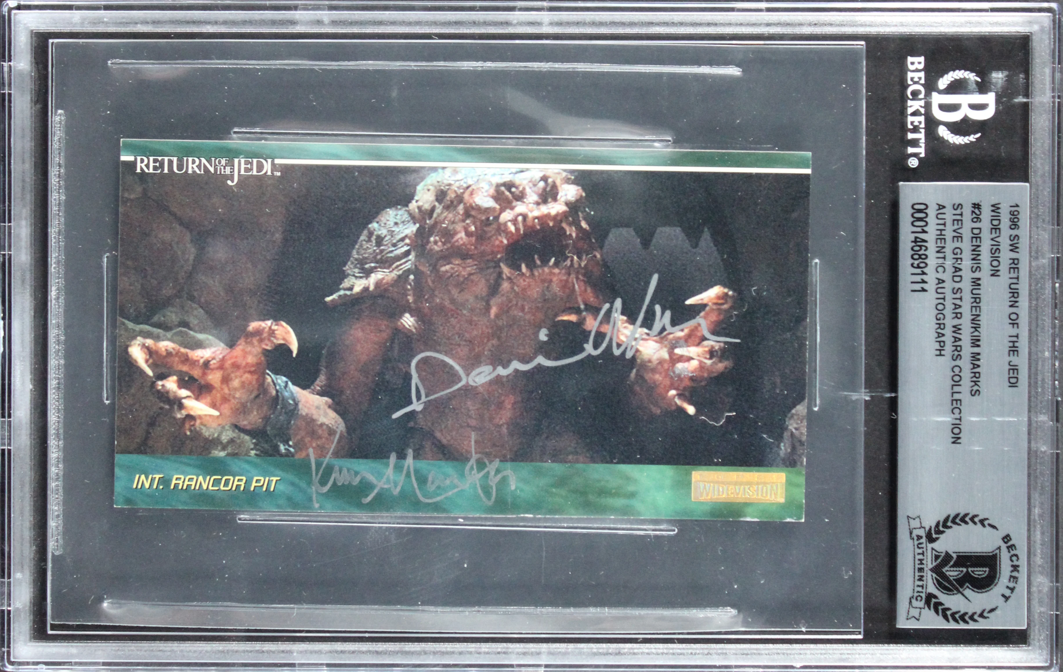 (2) Muren & Marks Signed 1996 Star Wars ROTJ Widevision #26 Card BAS Slabbed - Image 2