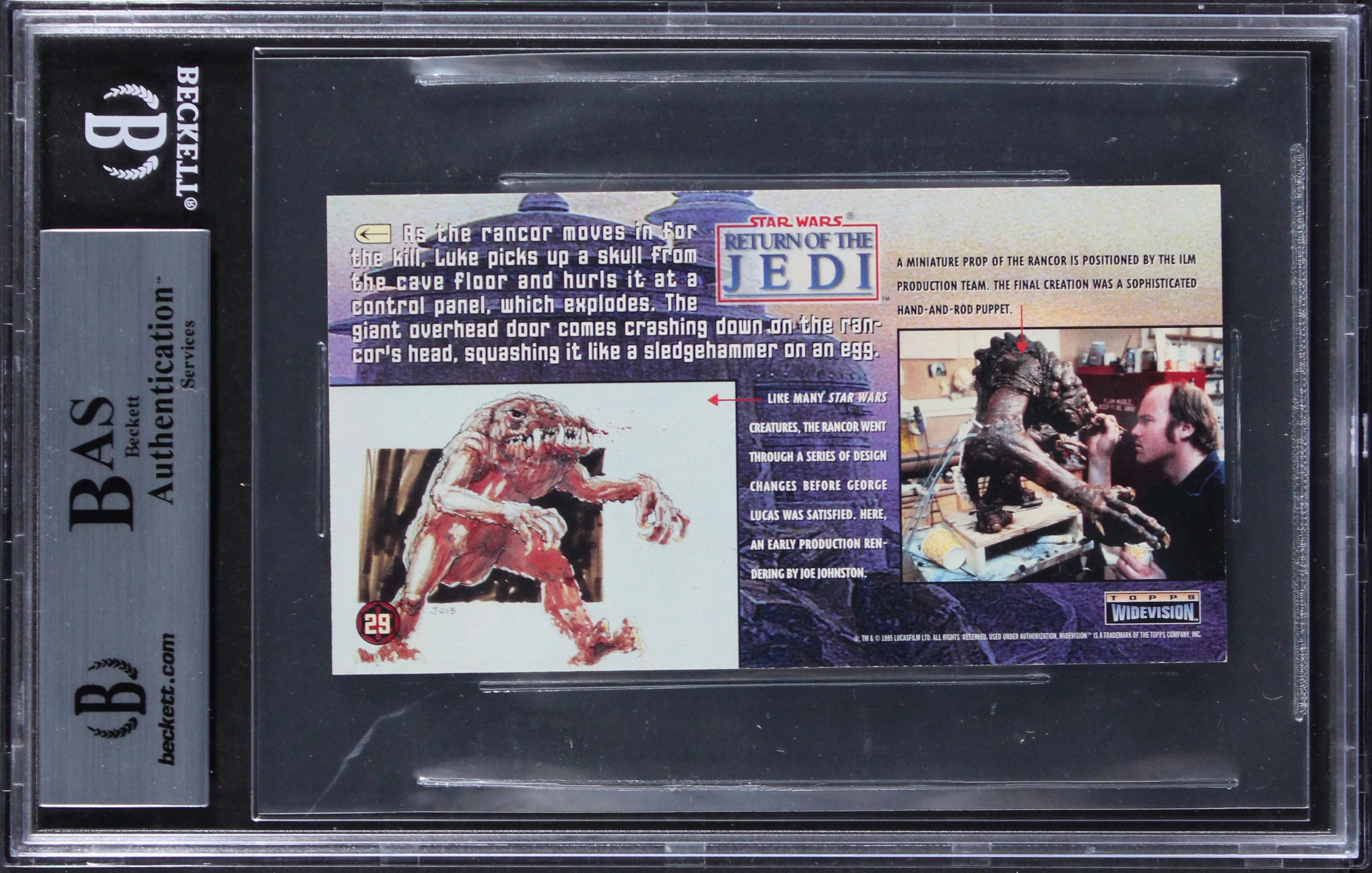 (2) Muren & Marks Signed 1996 Star Wars ROTJ Widevision #29 Card BAS Slabbed - Image 3