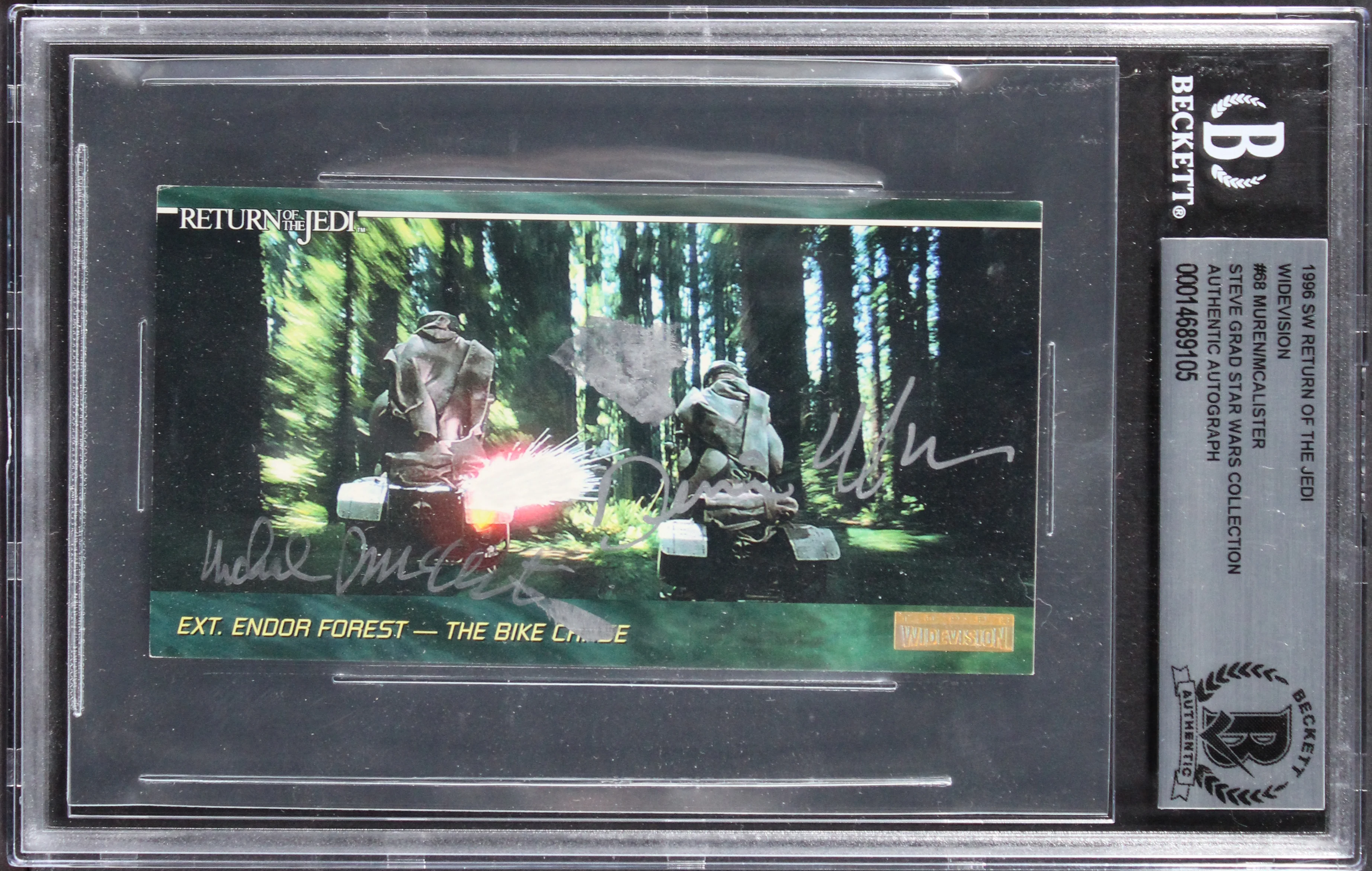(2) Muren & McAlister Signed 1995 Star Wars ROTJ Widevision #68 Card BAS Slabbed - Image 2