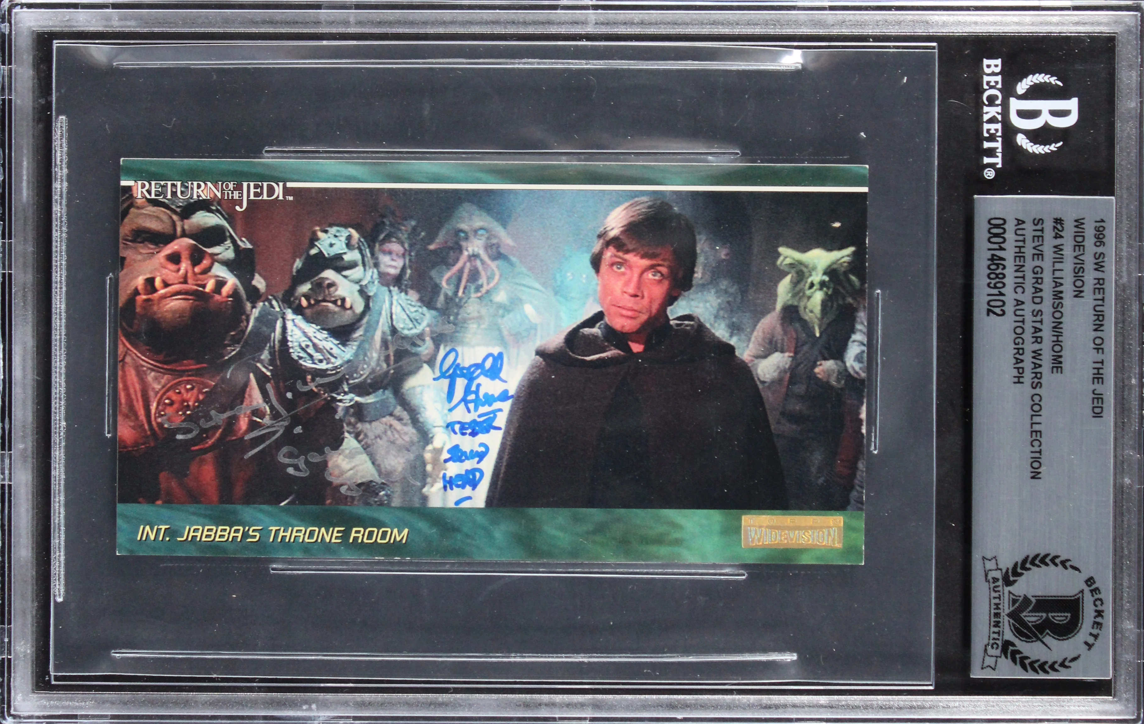 (2) Williamson & Home "2x Insc" Signed 1996 Star Wars ROTJ #24 Card BAS Slabbed - Image 2