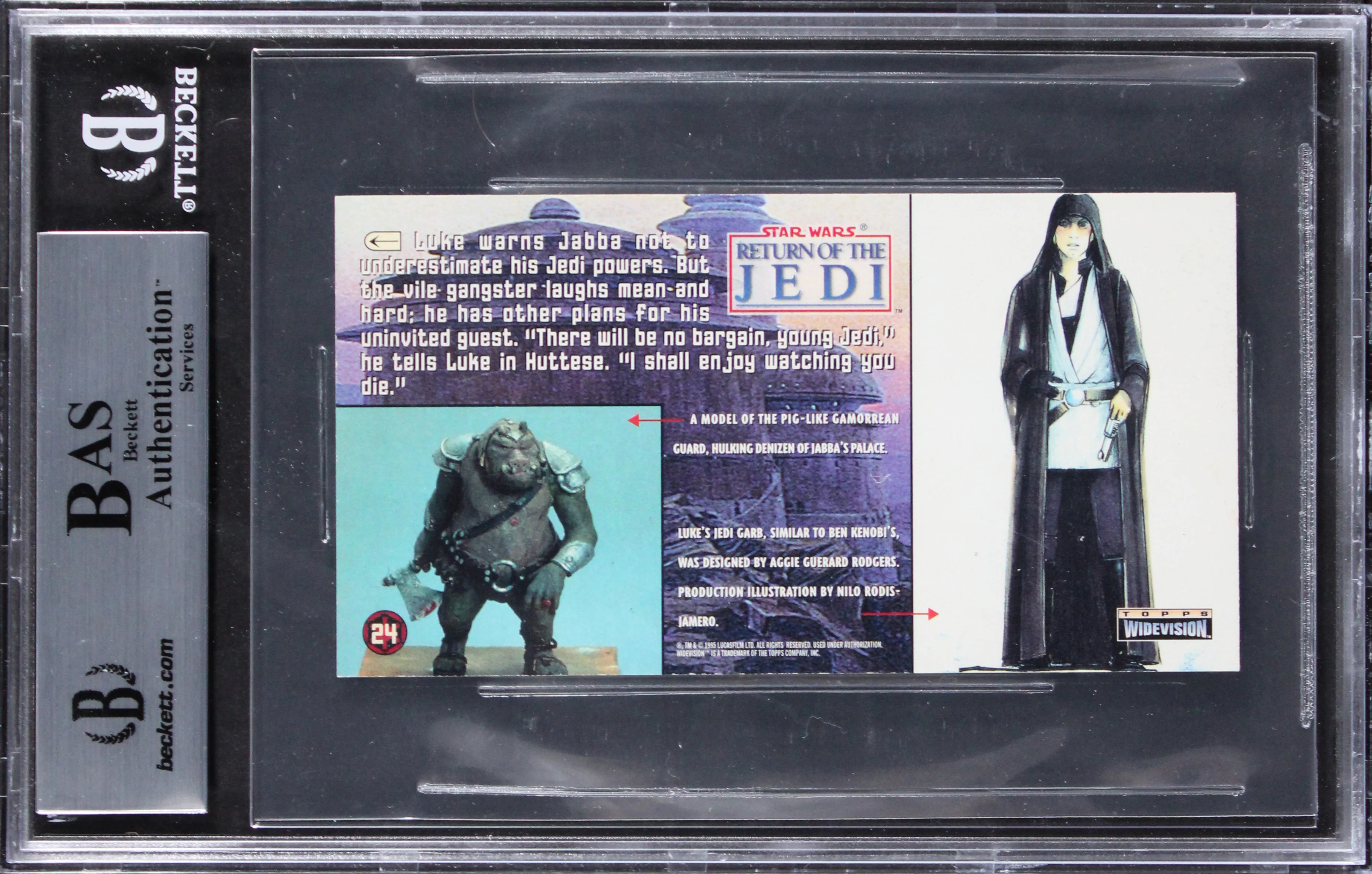 (2) Williamson & Home "2x Insc" Signed 1996 Star Wars ROTJ #24 Card BAS Slabbed - Image 3
