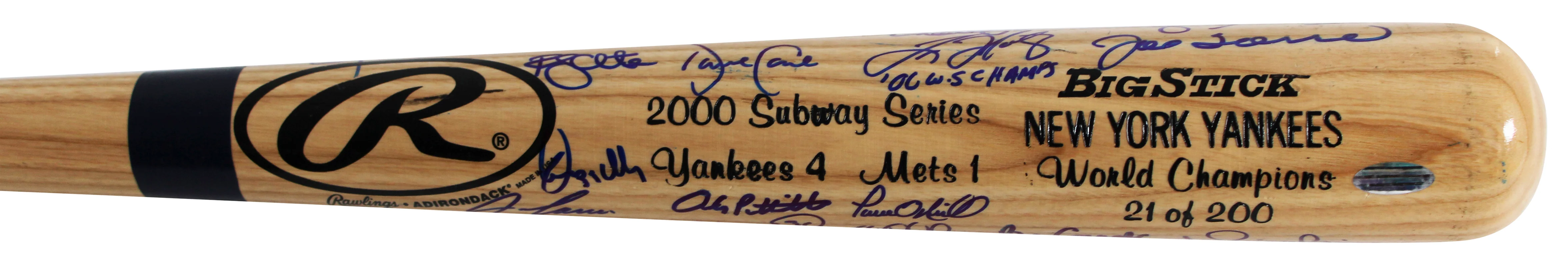 2000 Yankees (29) Torre, Jeter, Rivera, Clemens Signed Baseball Bat BAS #AE64485 - Image 5